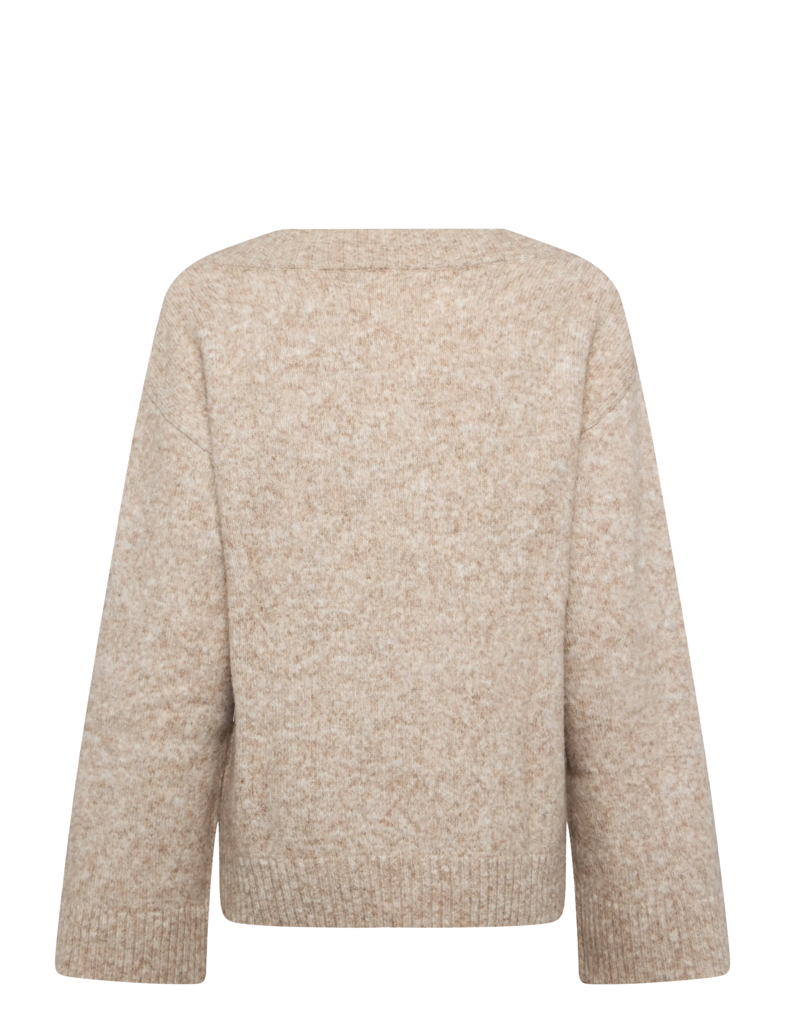 Bubbleroom - Knitted V-neck Sweater - pullover - beige melange - 2