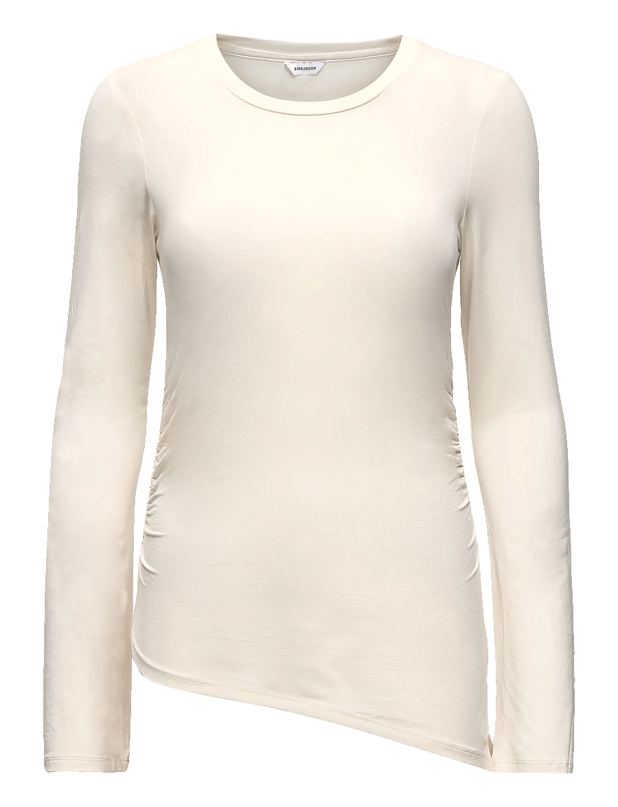 Bubbleroom - Asymmetric Long Sleeve Top - pullover - cream - 1