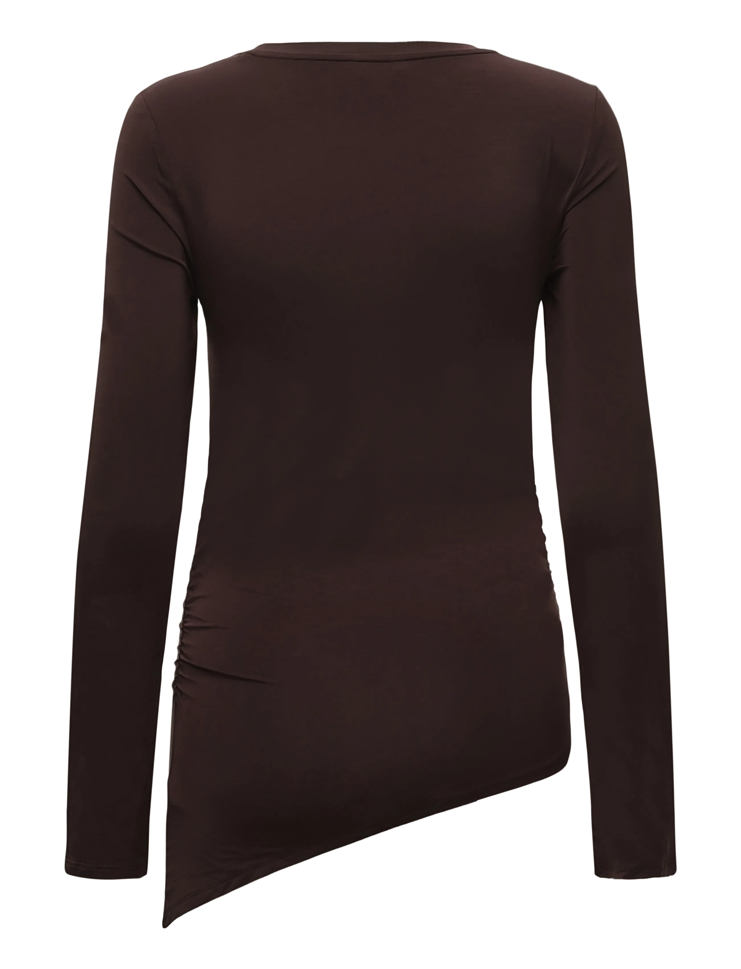 Bubbleroom - Asymmetric Long Sleeve Top - pullover - dark brown - 2