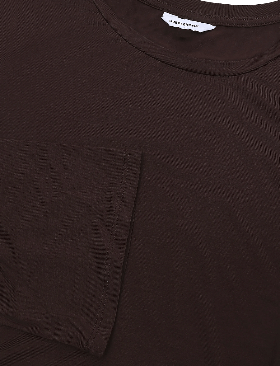 Bubbleroom - Asymmetric Long Sleeve Top - pullover - dark brown - 5