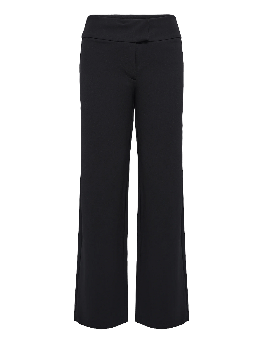 Bubbleroom - Soft Suit Wide Trousers - hosen mit weitem bein - black - 1