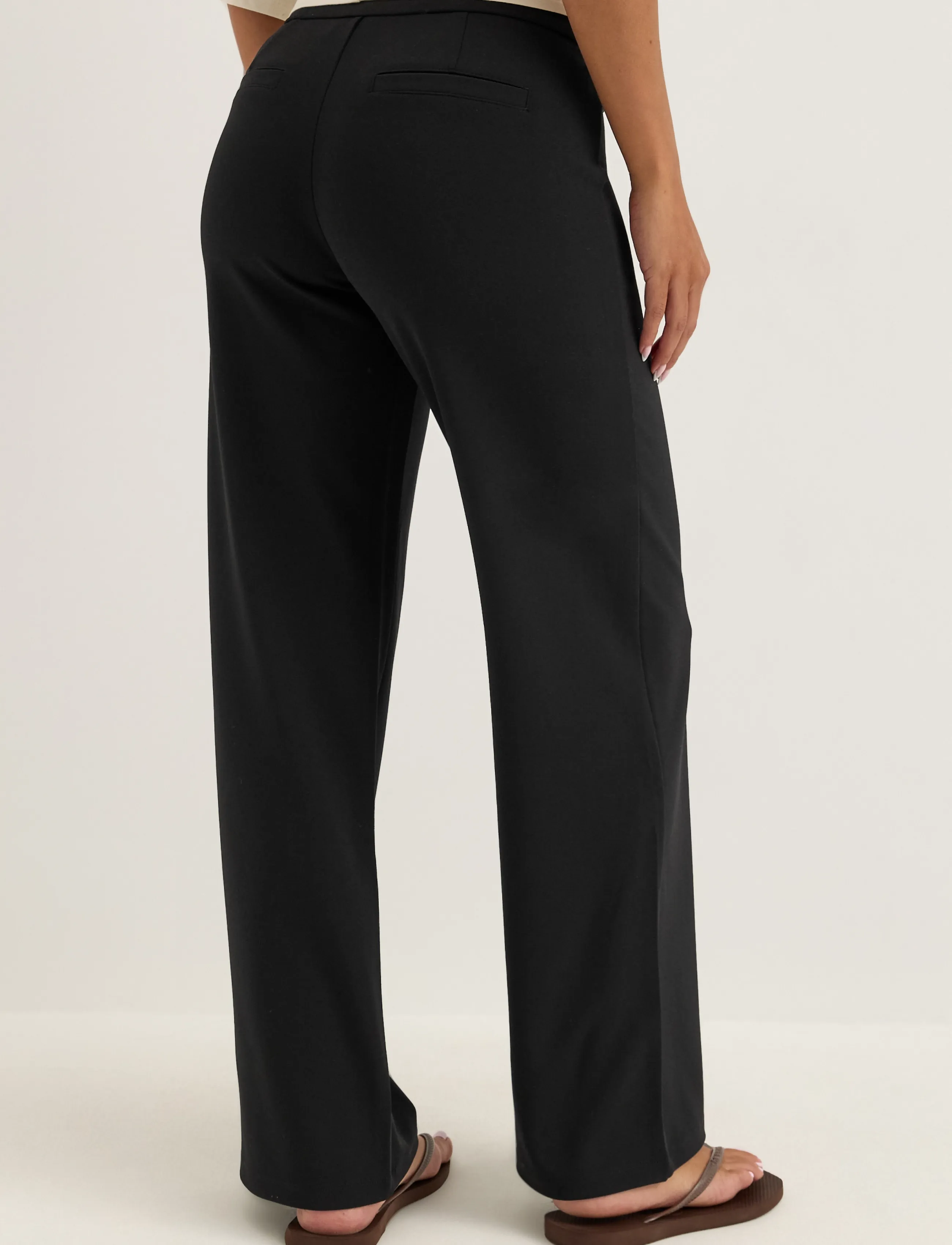 Bubbleroom - Soft Suit Wide Trousers - hosen mit weitem bein - black - 4