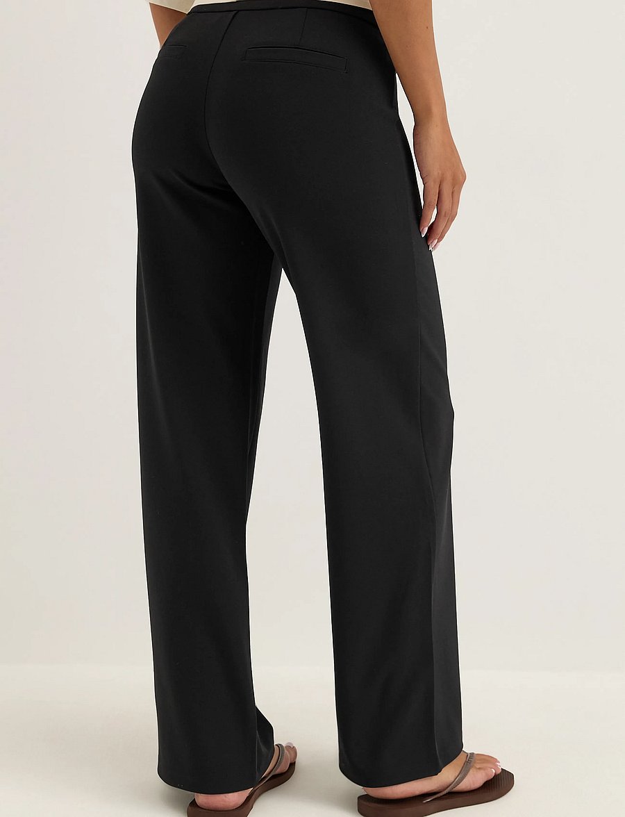 Bubbleroom - Soft Suit Wide Trousers - hosen mit weitem bein - black - 4
