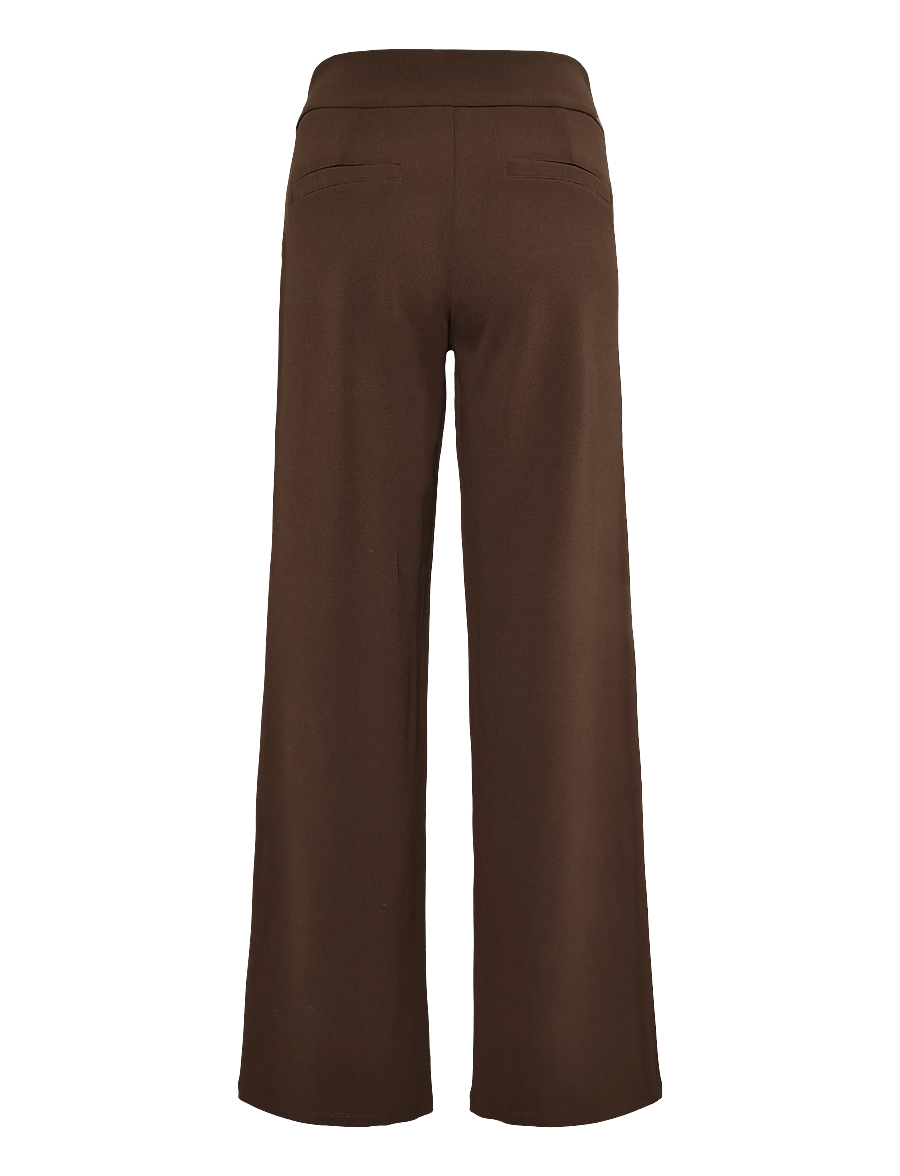 Bubbleroom - Soft Suit Wide Trousers - laia säärega püksid - dark brown - 2