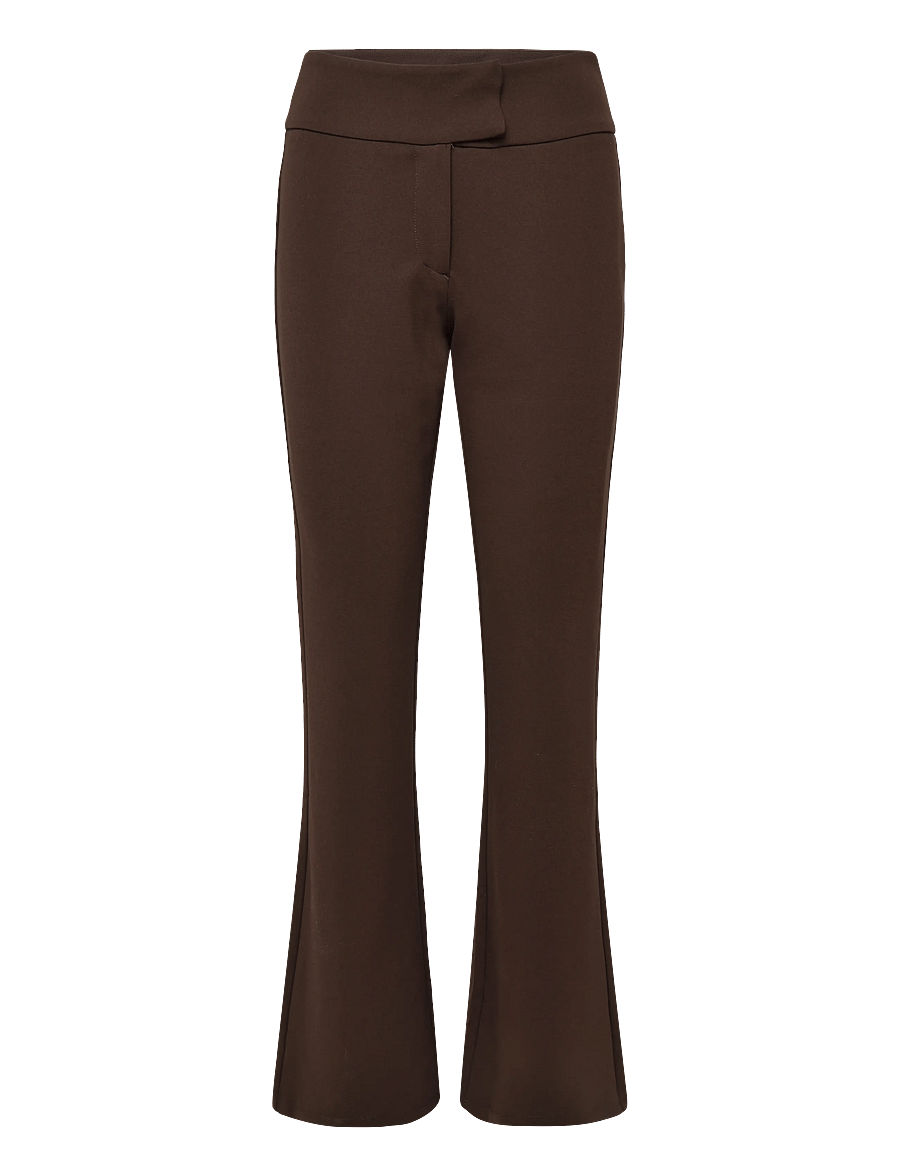 Bubbleroom - Soft Suit Flared Trousers - schlaghosen - dark brown - 1