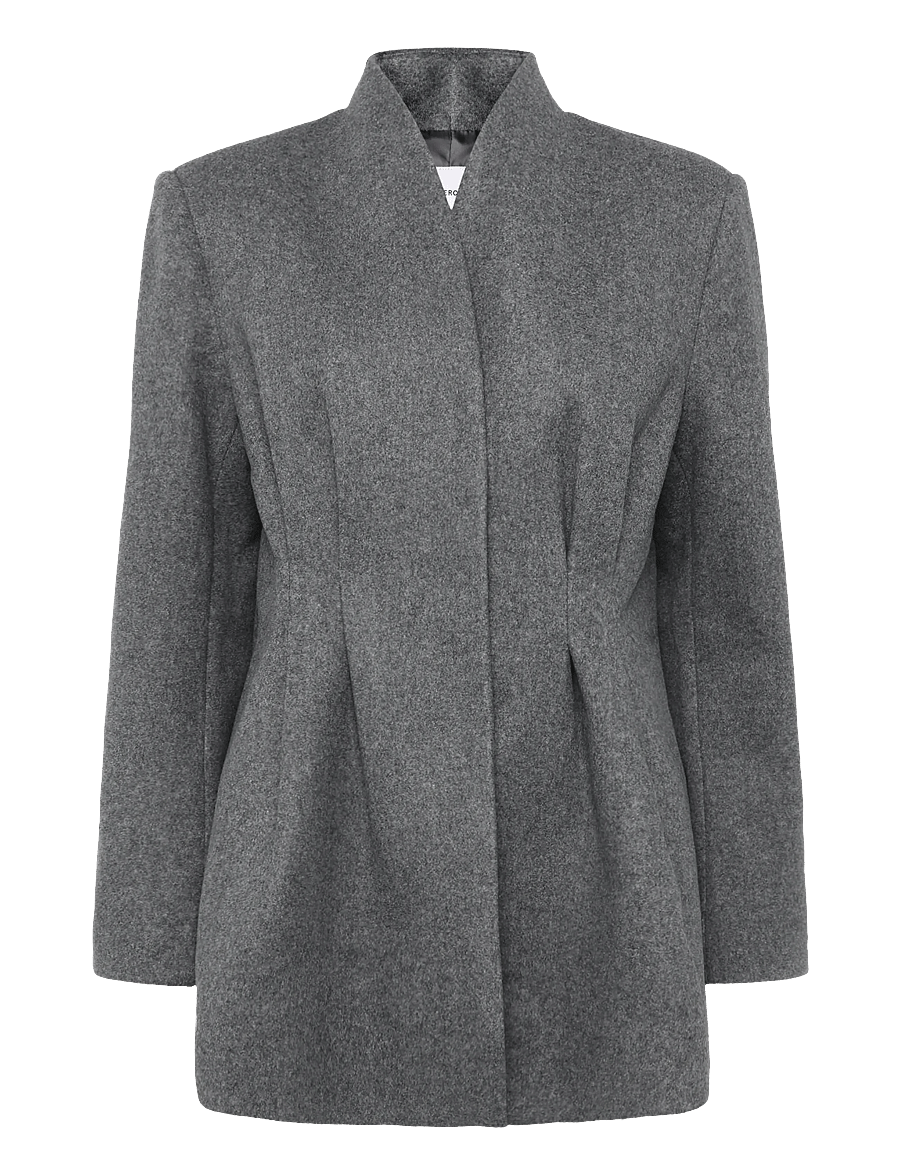 Bubbleroom - Shaped Short Coat - talvejoped - grey melange - 1