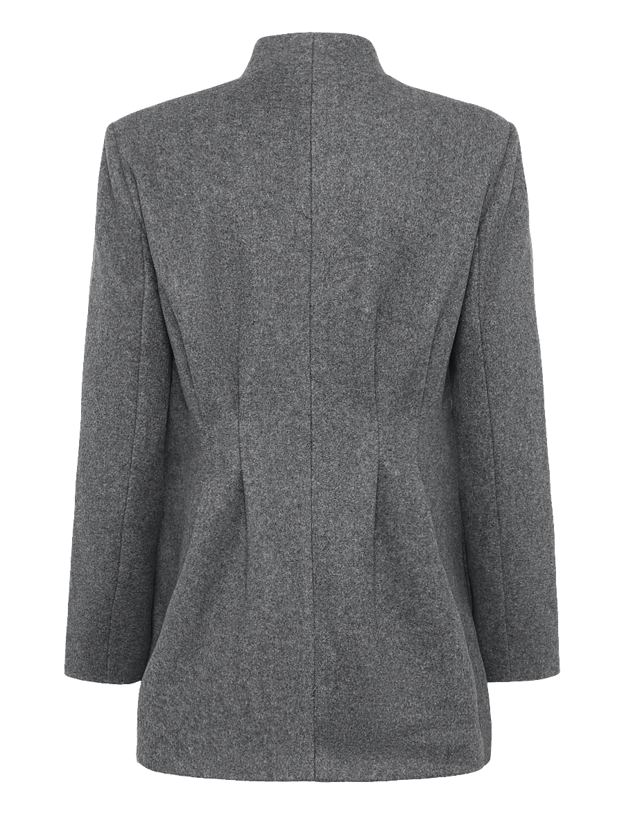 Bubbleroom - Shaped Short Coat - talvejoped - grey melange - 2