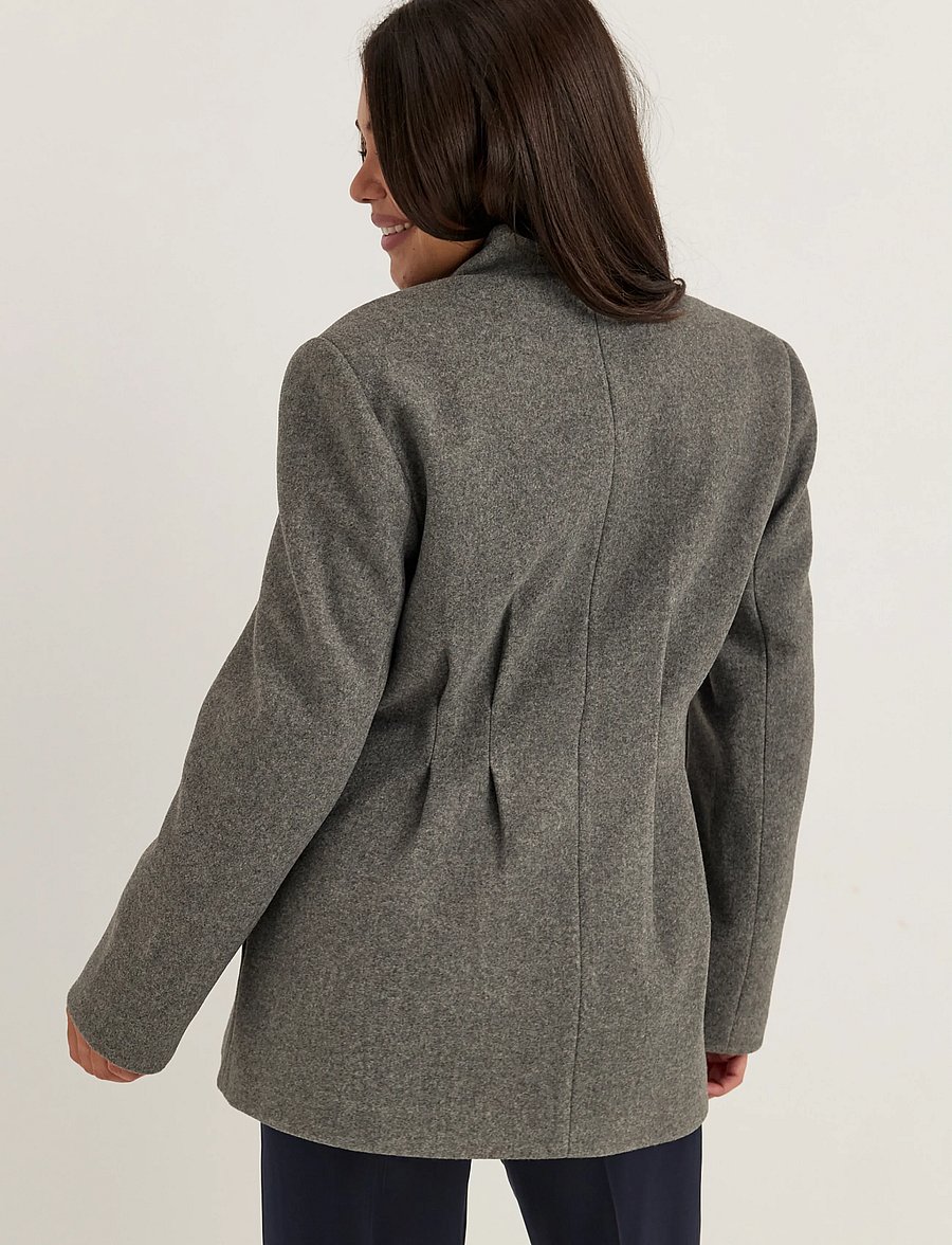 Bubbleroom - Shaped Short Coat - talvejoped - grey melange - 5