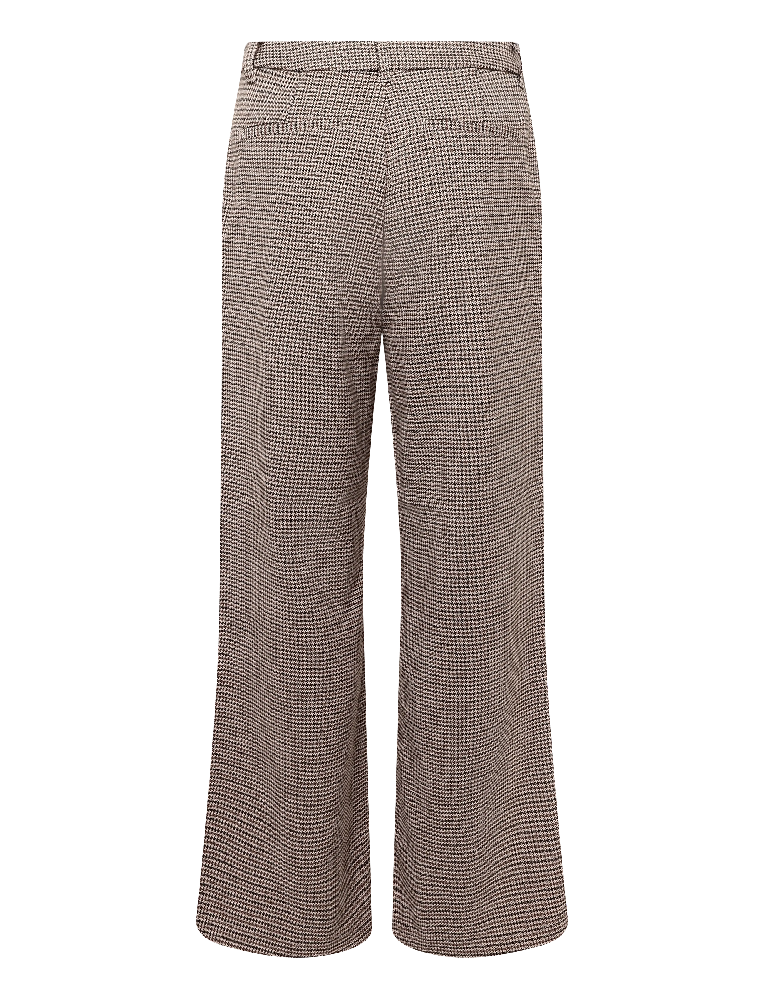 Bubbleroom - Check Mid Waist Wide Trousers - bukser med brede ben - brown/checked - 2