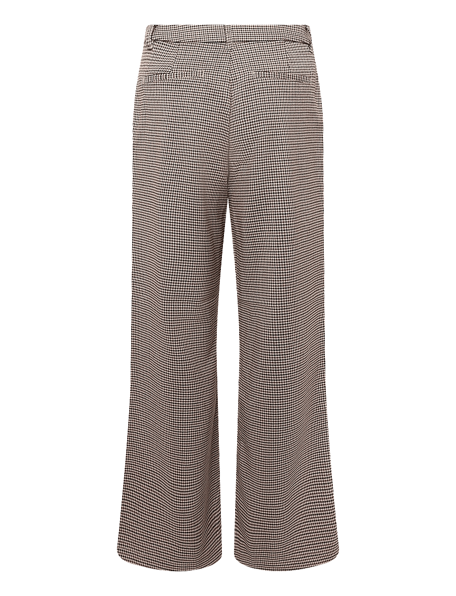 Bubbleroom - Check Mid Waist Wide Trousers - bukser med brede ben - brown/checked - 2