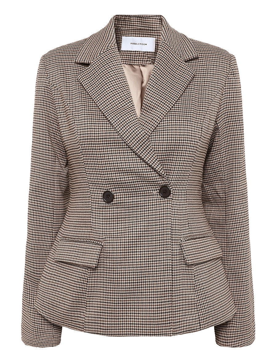 Bubbleroom - Shaped Blazer - kaherealised pintsakud - brown/checked - 1