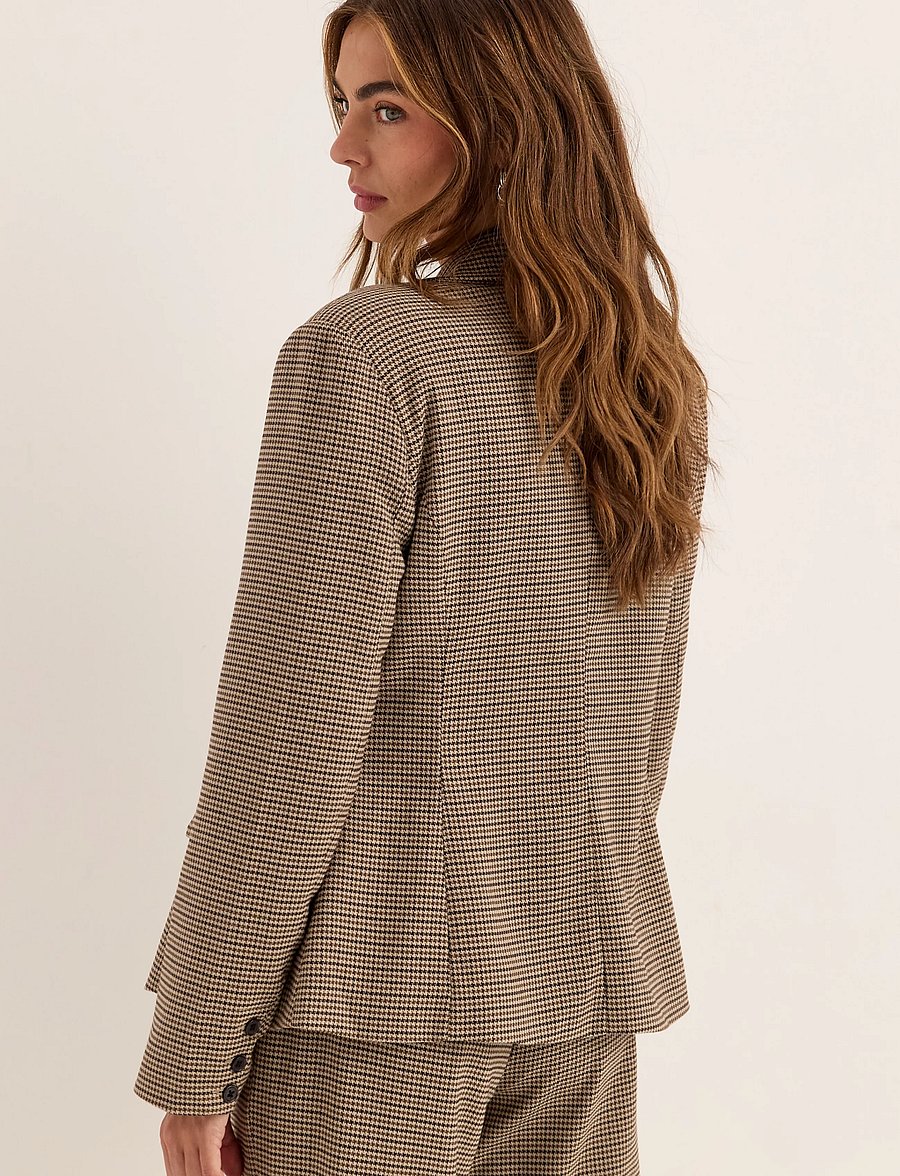 Bubbleroom - Shaped Blazer - kaherealised pintsakud - brown/checked - 3