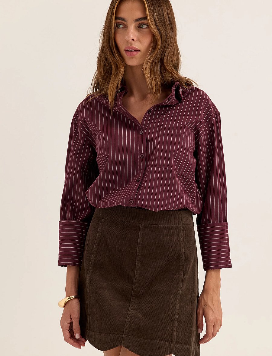Bubbleroom - Corduroy Mini Skirt - korte nederdele - dark brown - 0