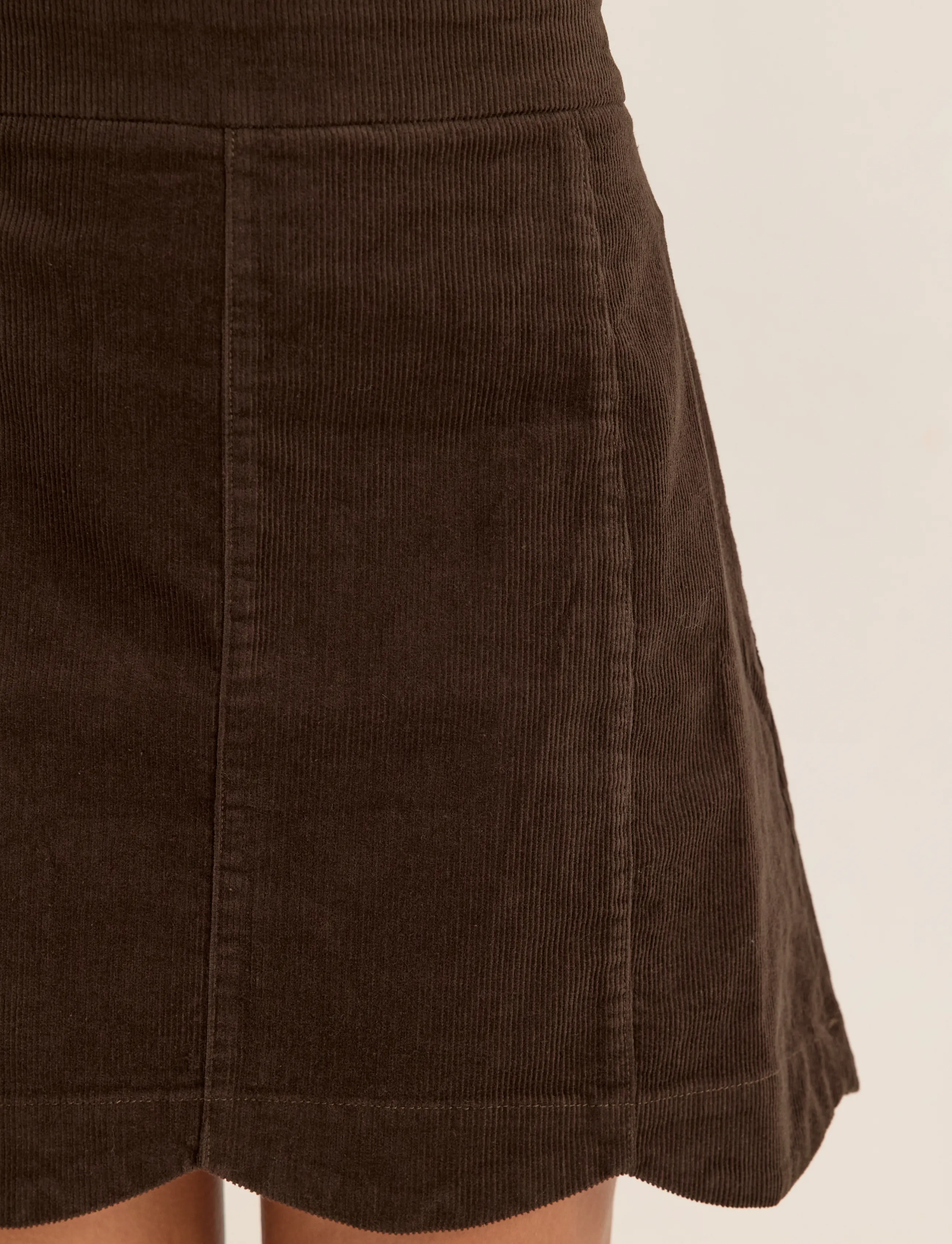 Bubbleroom - Corduroy Mini Skirt - dark brown - 4