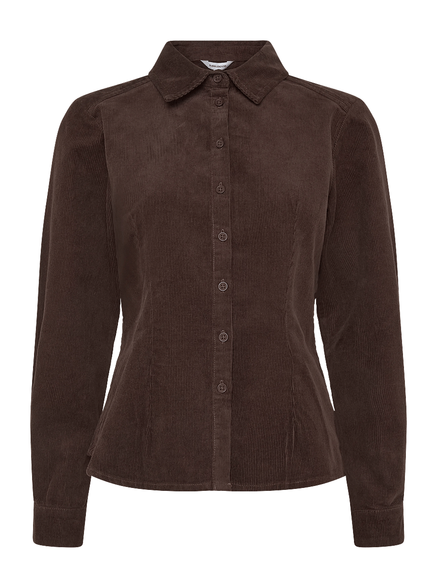 Bubbleroom - Corduroy Shaped Shirt - pikkade varrukatega särgid - dark brown - 1