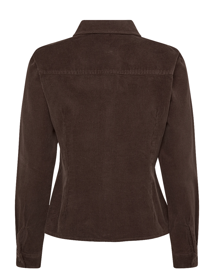 Bubbleroom - Corduroy Shaped Shirt - pikkade varrukatega särgid - dark brown - 2