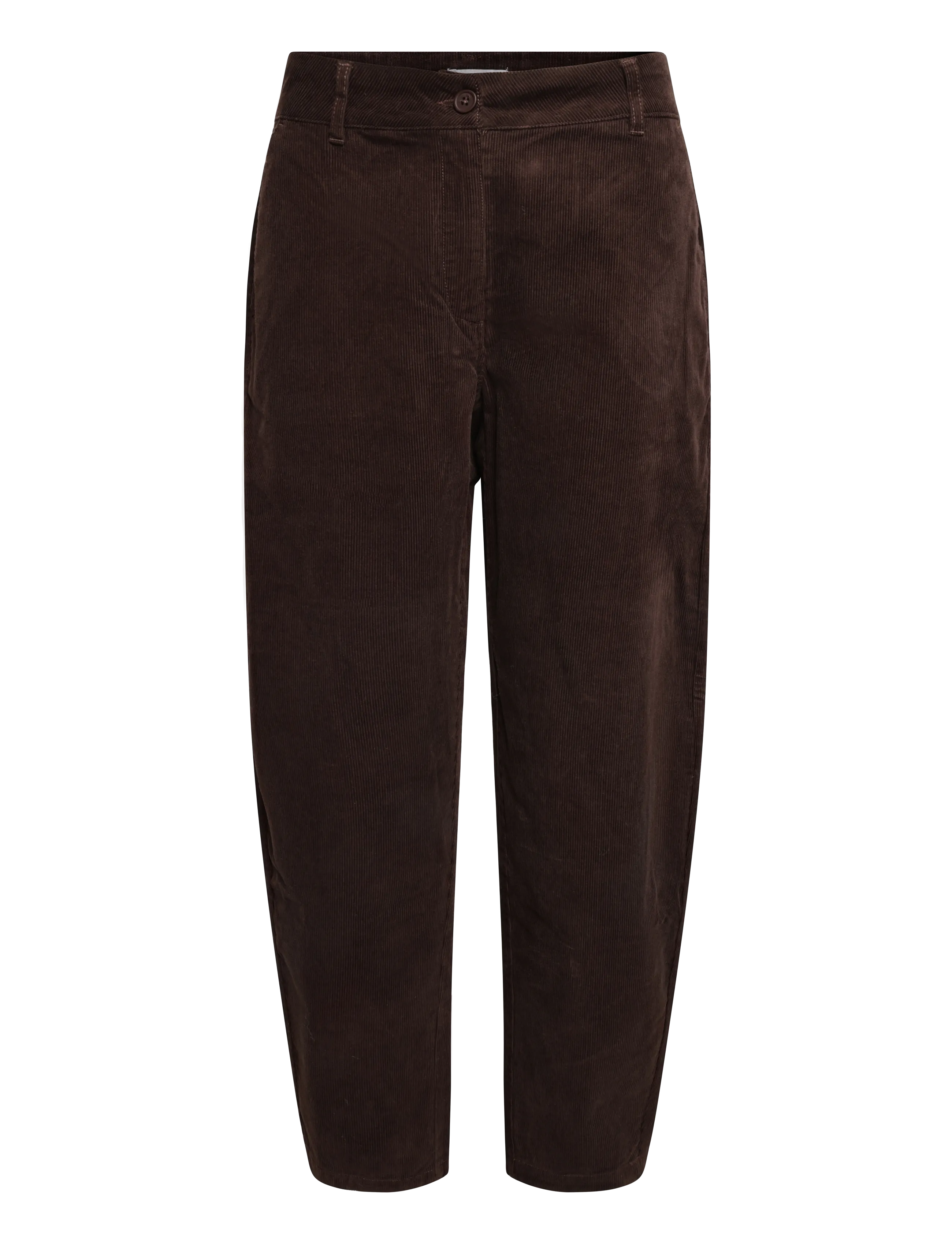 Bubbleroom - Mid Waist Corduroy Wide Trousers - fløjlsbukser - dark brown - 1