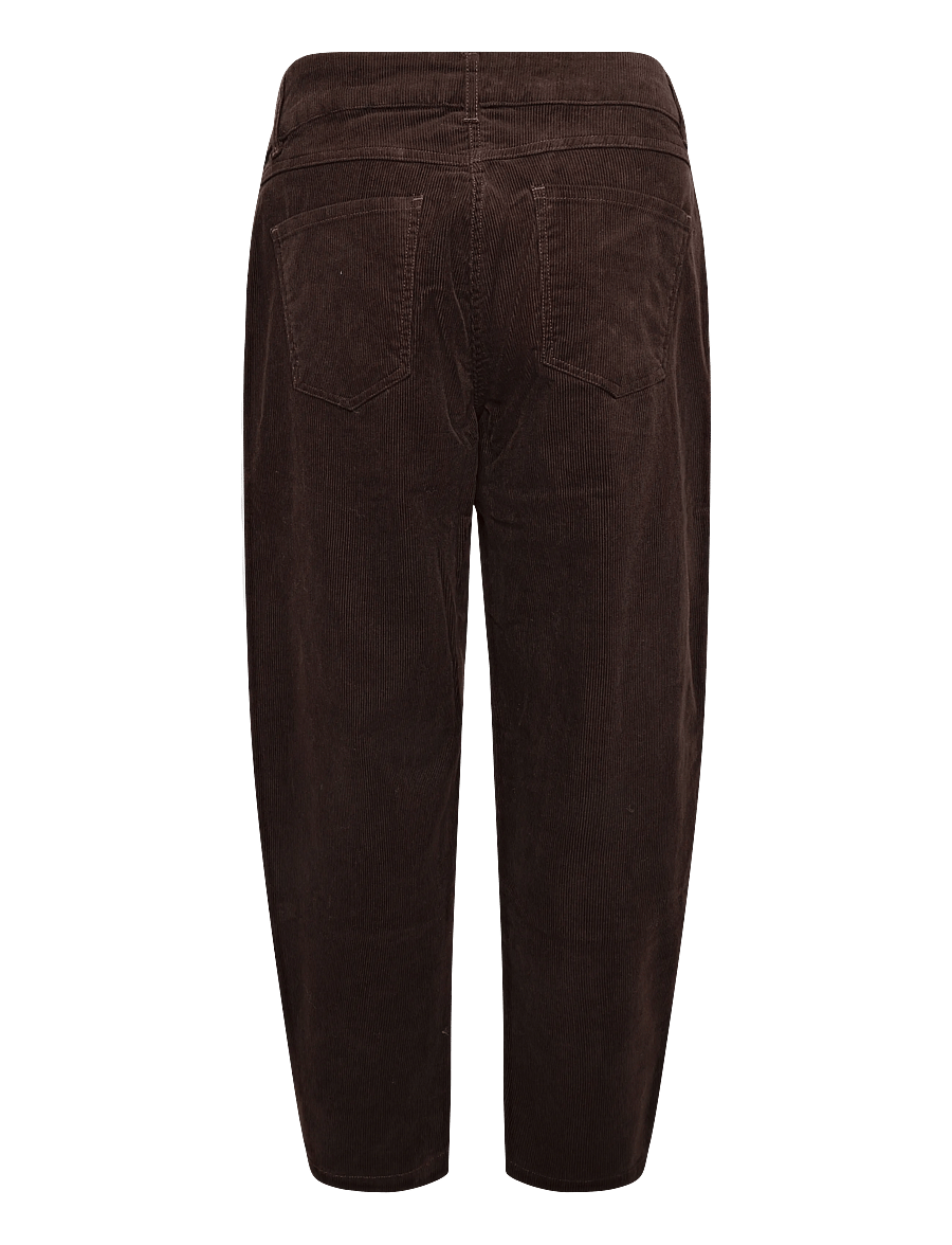 Bubbleroom - Mid Waist Corduroy Wide Trousers - fløjlsbukser - dark brown - 2