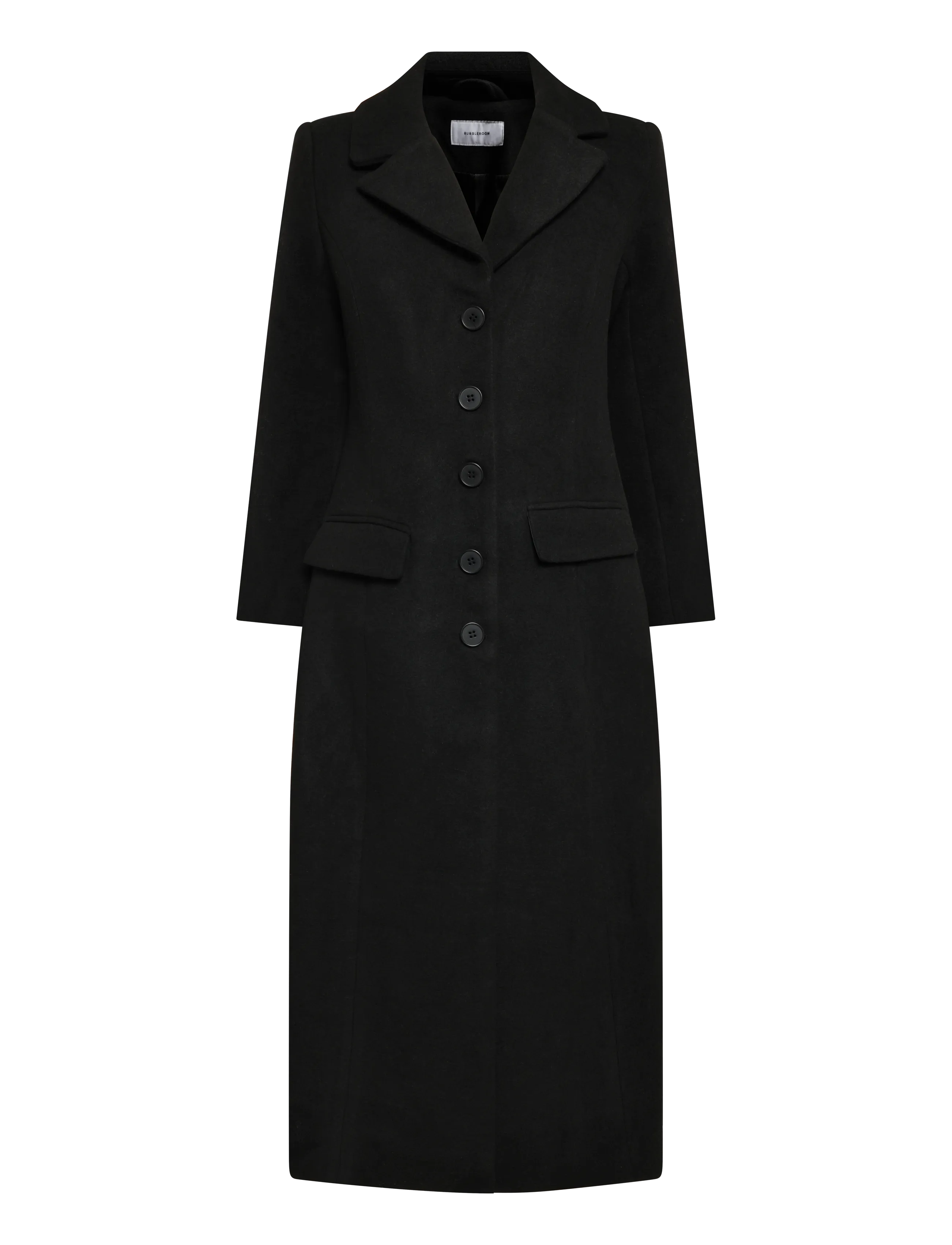 Bubbleroom - Shaped Wool Blend Coat - vinterjakker - black - 1