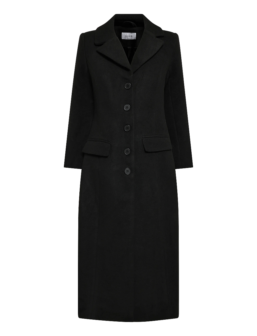 Bubbleroom - Shaped Wool Blend Coat - vinterjakker - black - 1