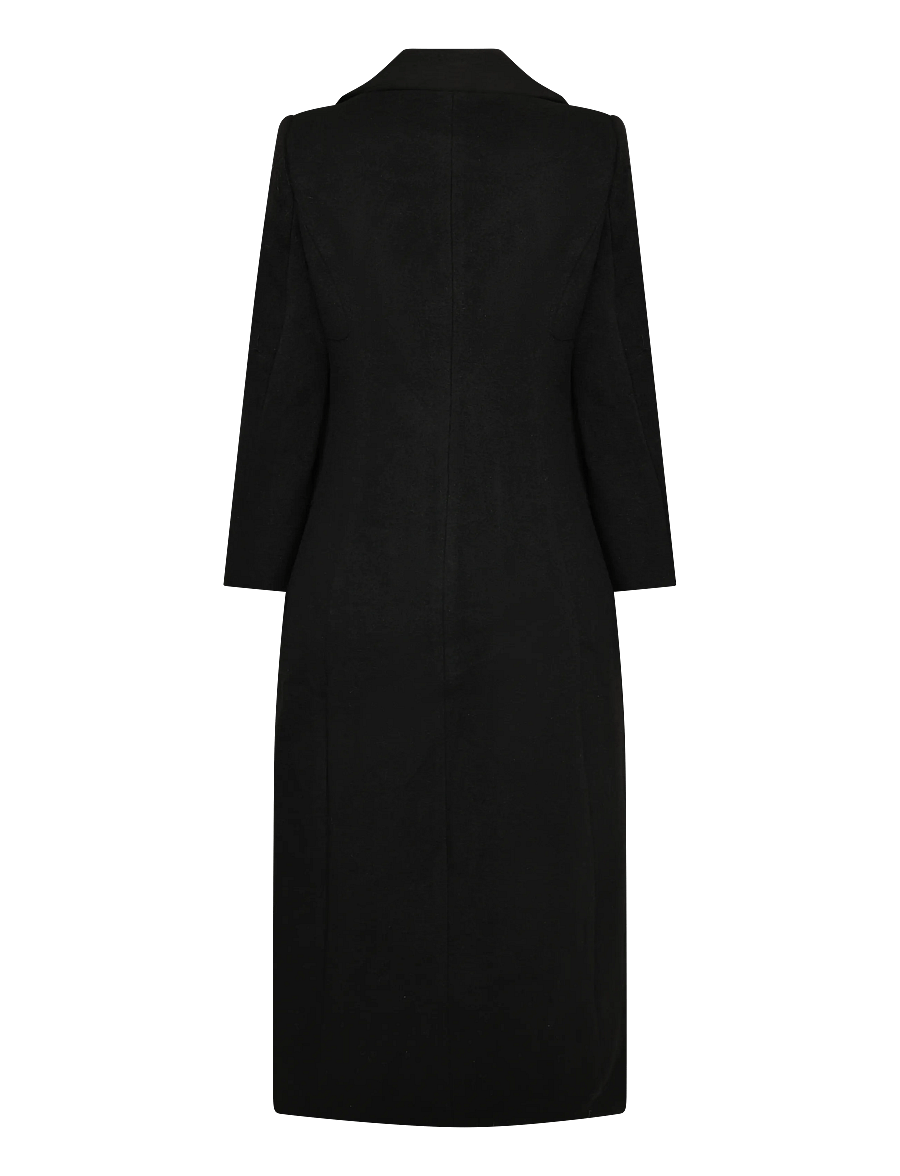 Bubbleroom - Shaped Wool Blend Coat - vinterjakker - black - 2
