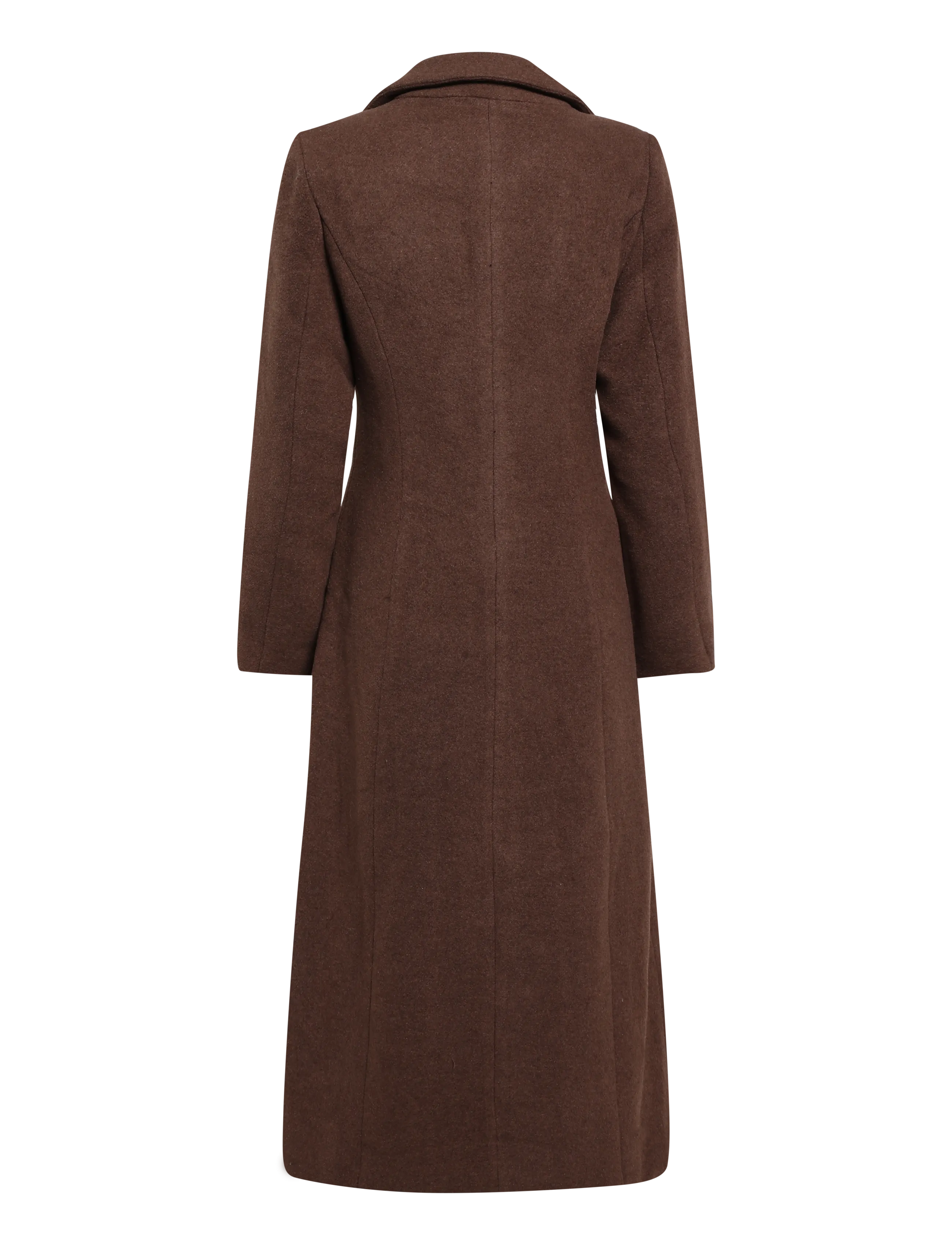 Bubbleroom - Shaped Wool Blend Coat - talvejoped - brown melange - 2