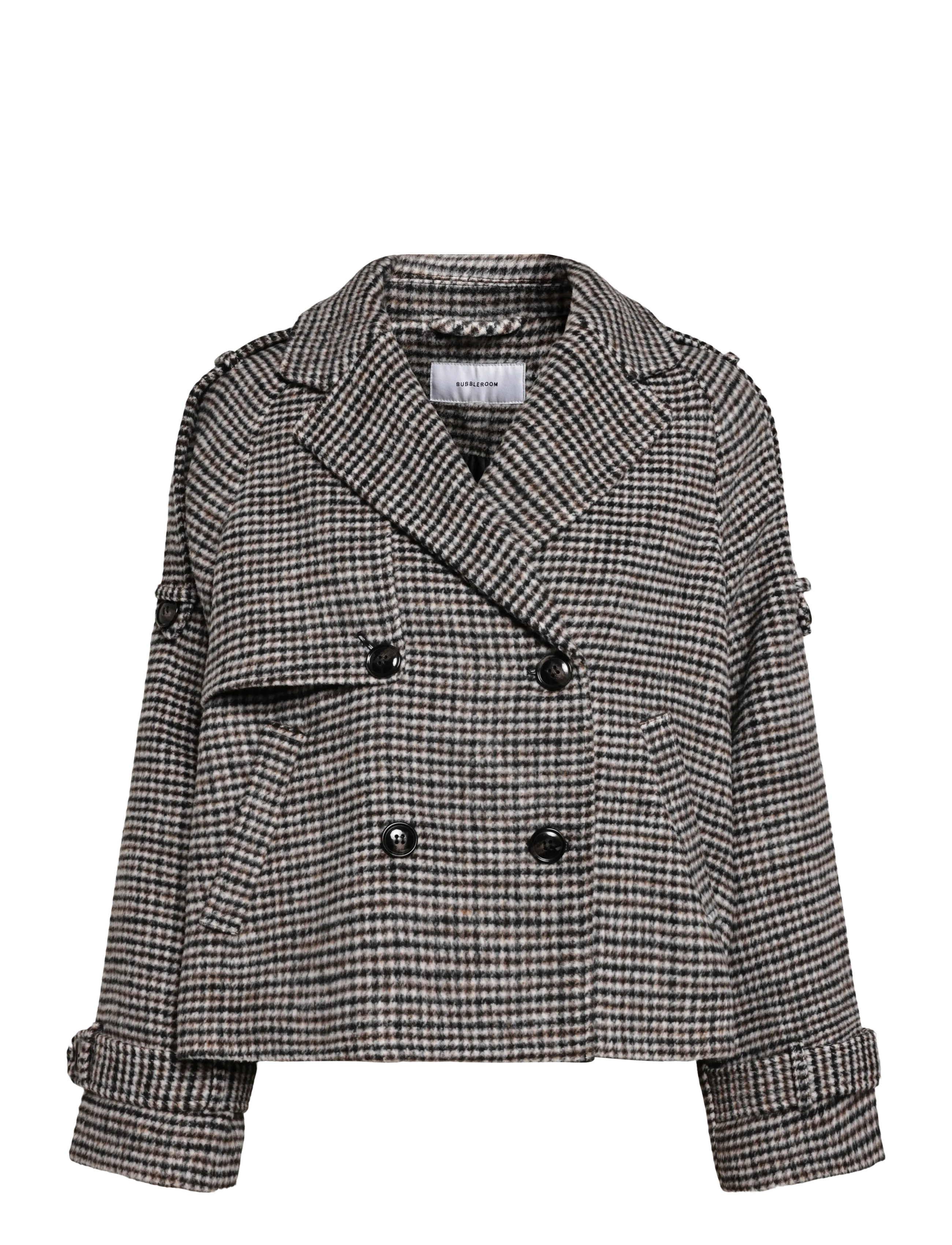 Bubbleroom - Wool Blend Short Coat - vinterjakker - brown/checked - 1
