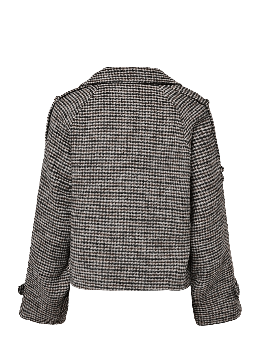 Bubbleroom - Wool Blend Short Coat - vinterjakker - brown/checked - 2