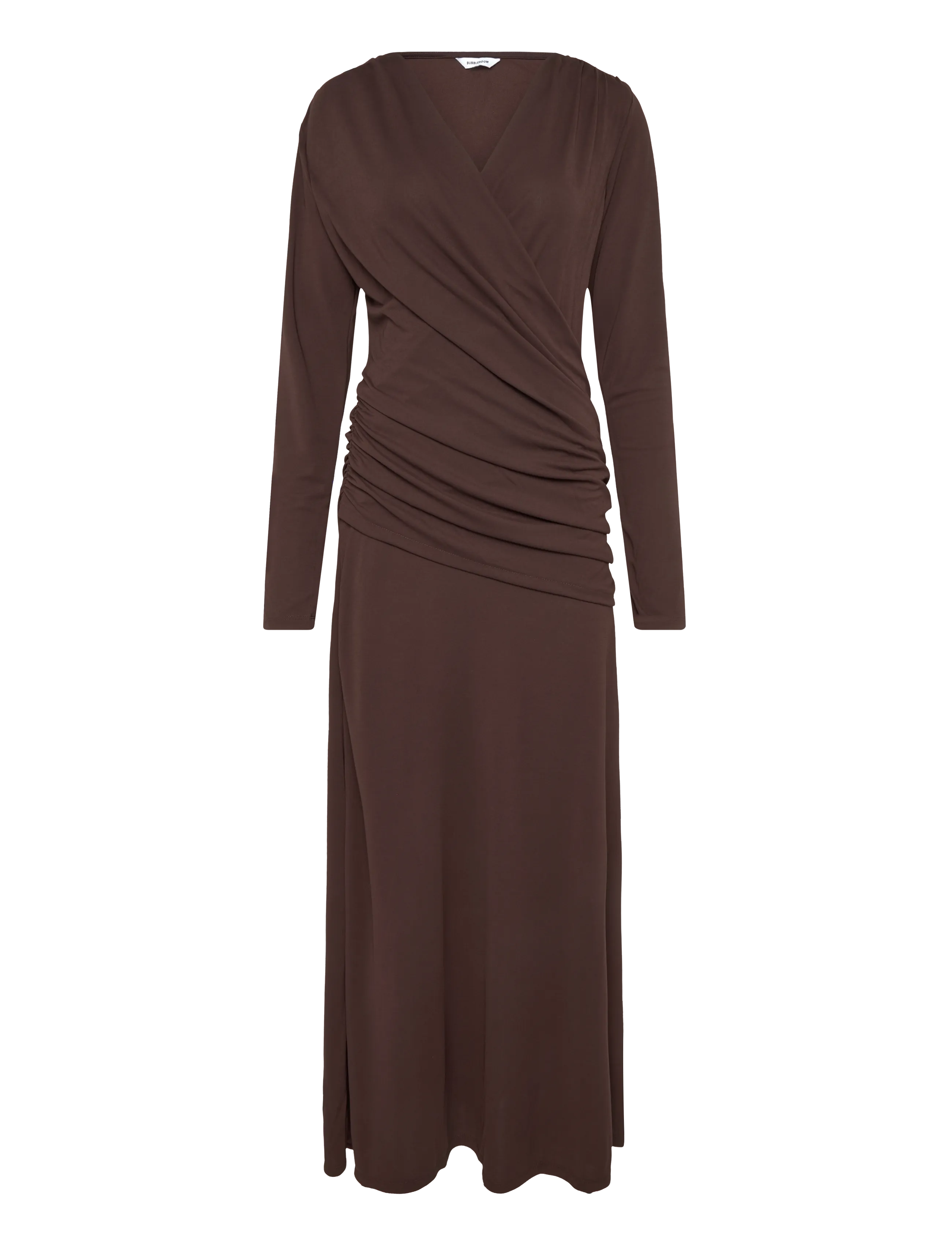 Bubbleroom - Drapy Maxi Dress - maxi dresses - dark brown - 1