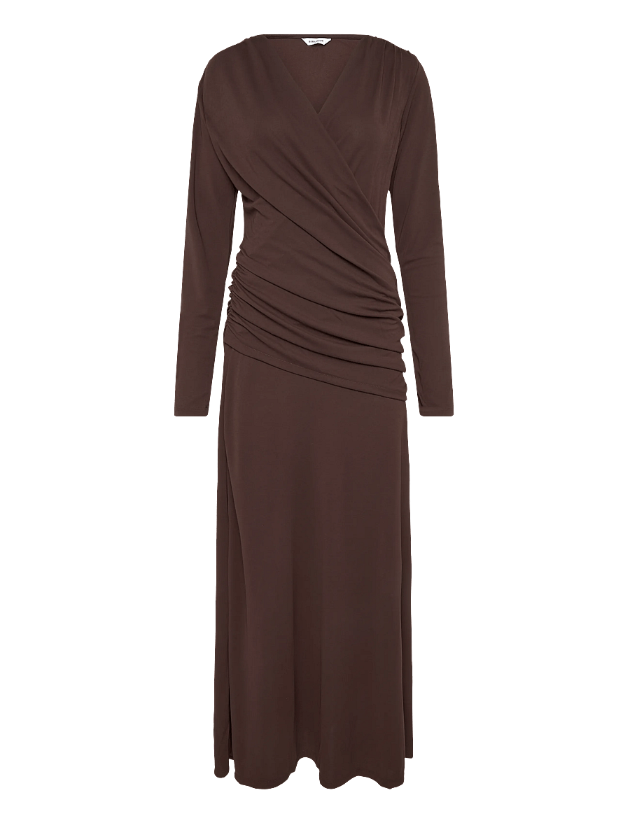 Bubbleroom - Drapy Maxi Dress - maxi dresses - dark brown - 1