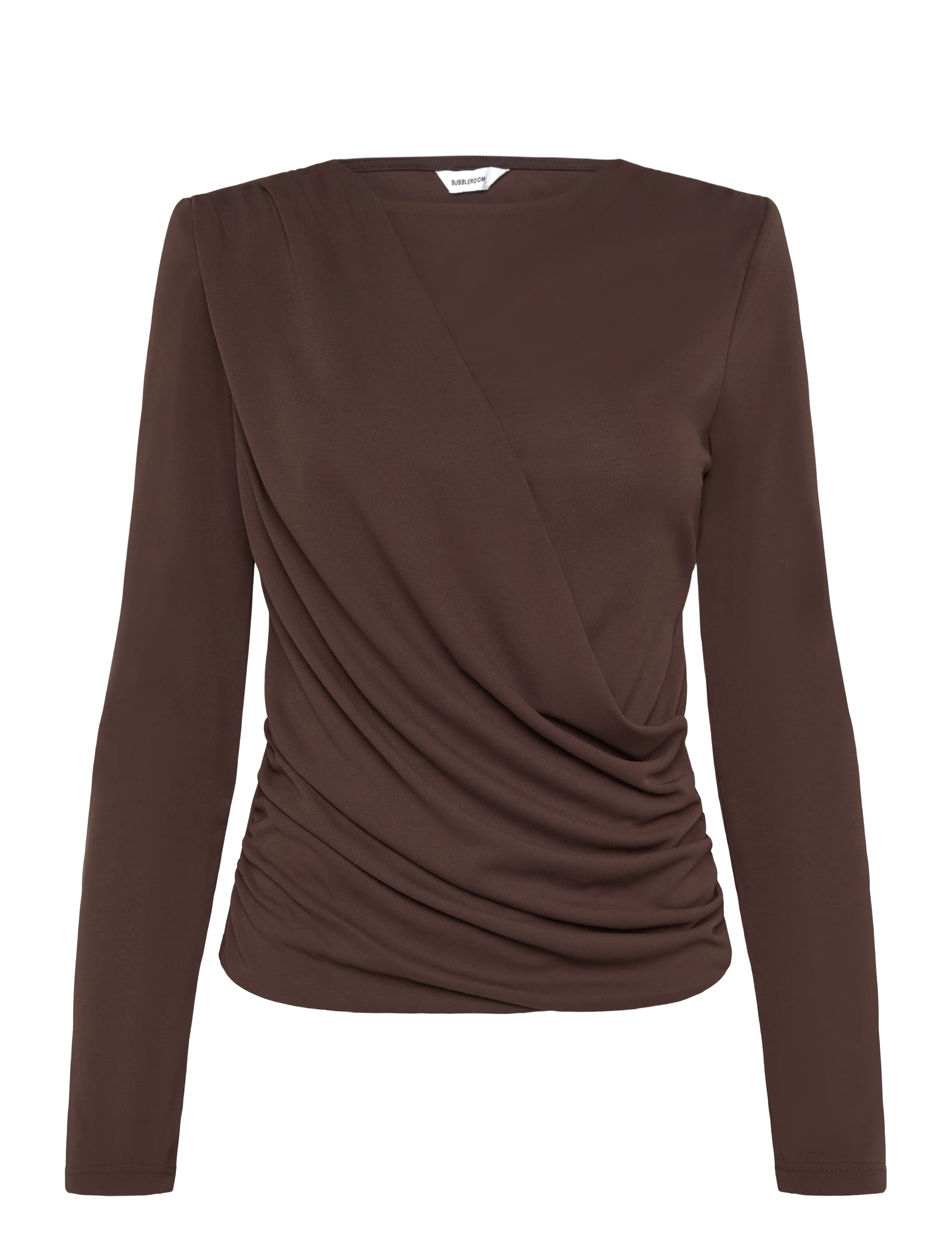 Bubbleroom Drapy Top - Tøj - DARK BROWN / brown