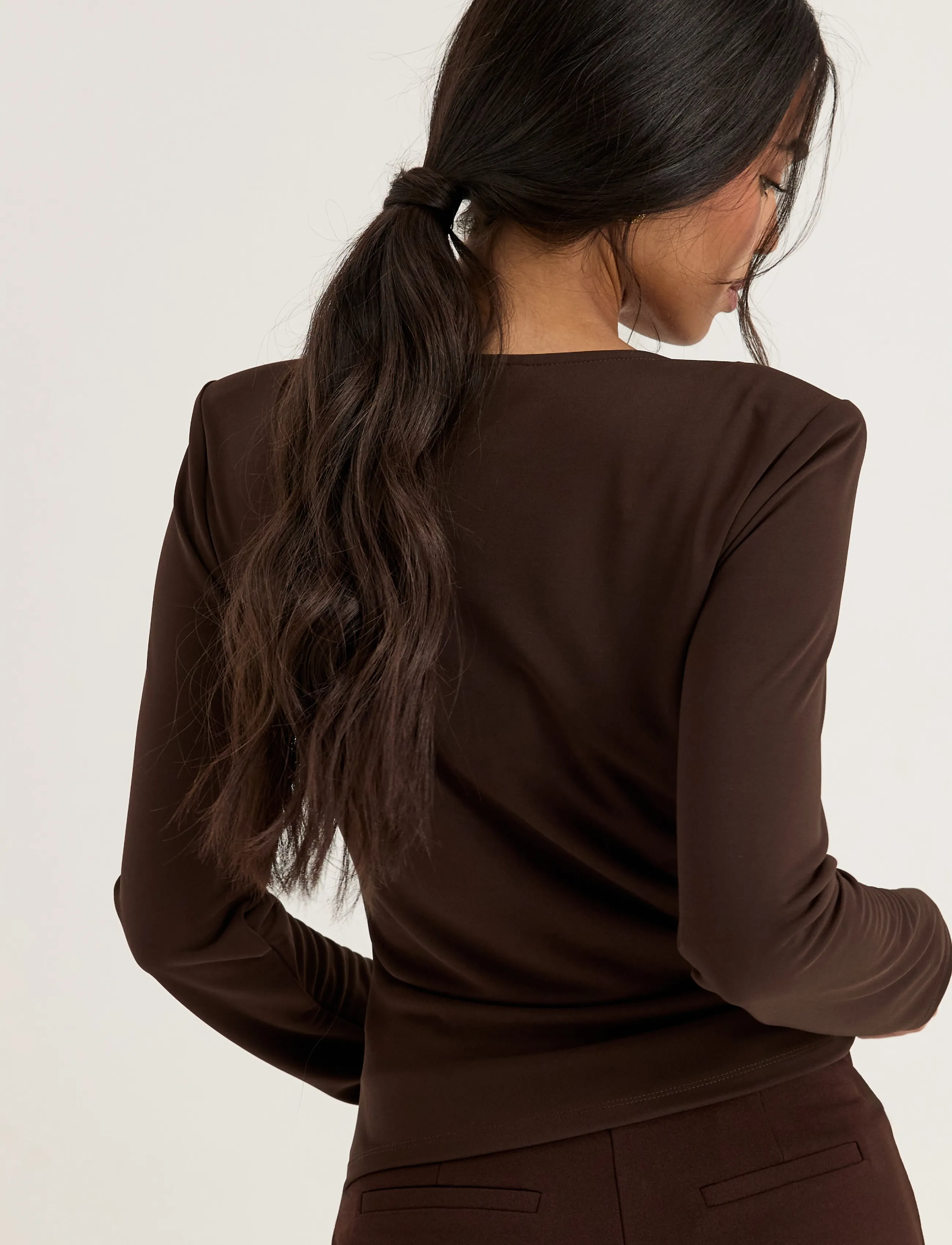 Bubbleroom - Drapy Top - dark brown - 4