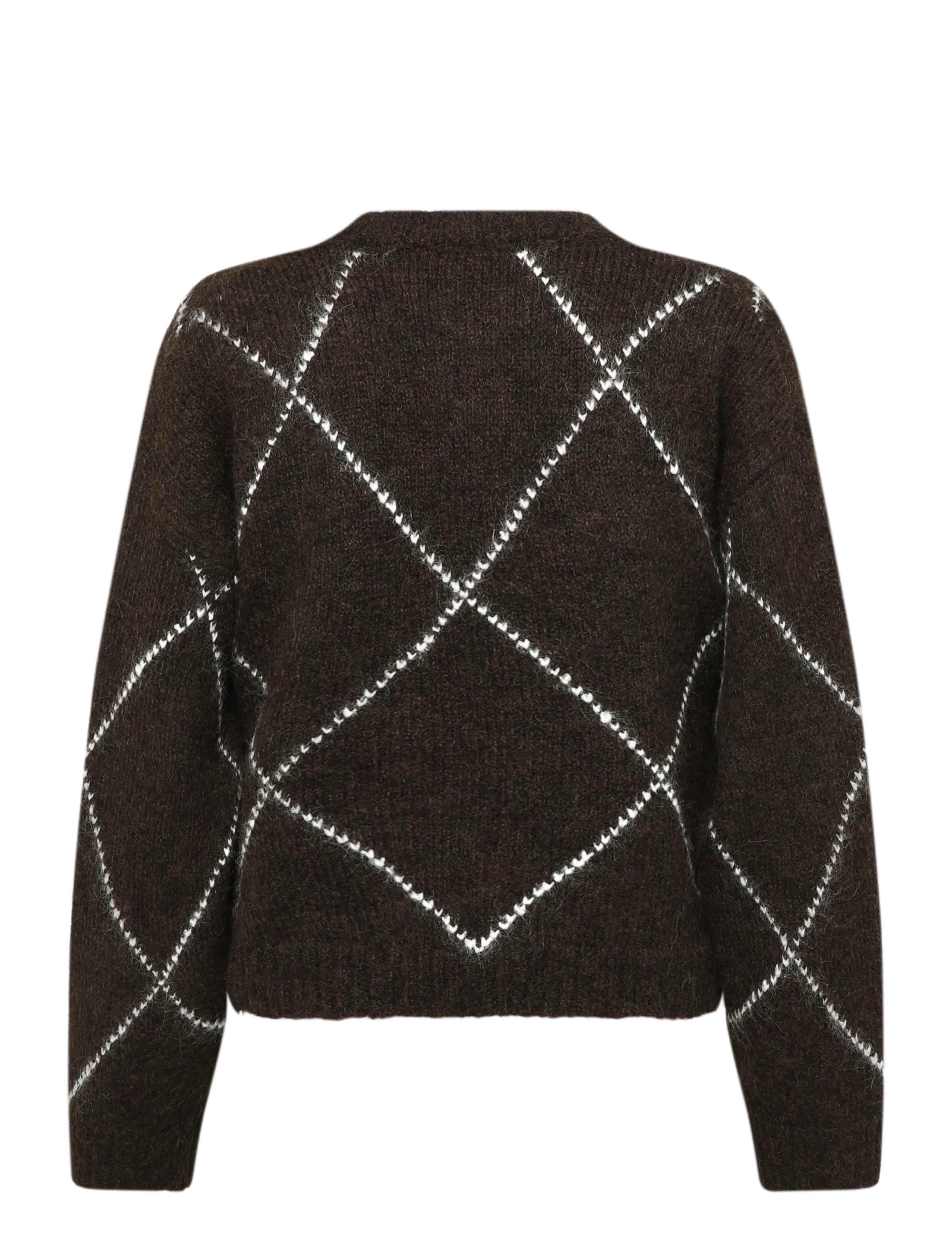 Bubbleroom - Knitted Cardigan - brown/checked - 2