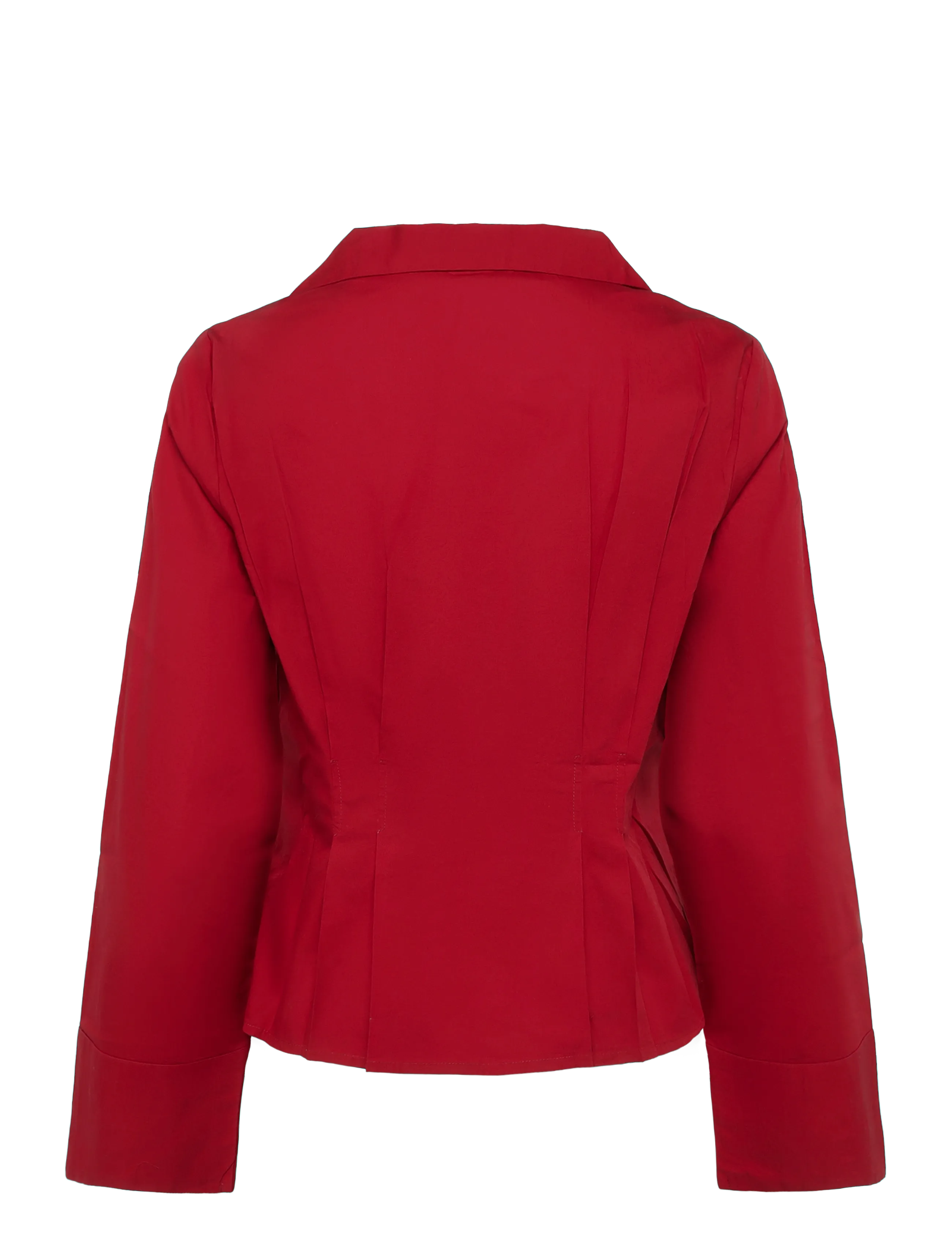 Bubbleroom - Shaped Cotton Shirt - langærmede skjorter - red - 2