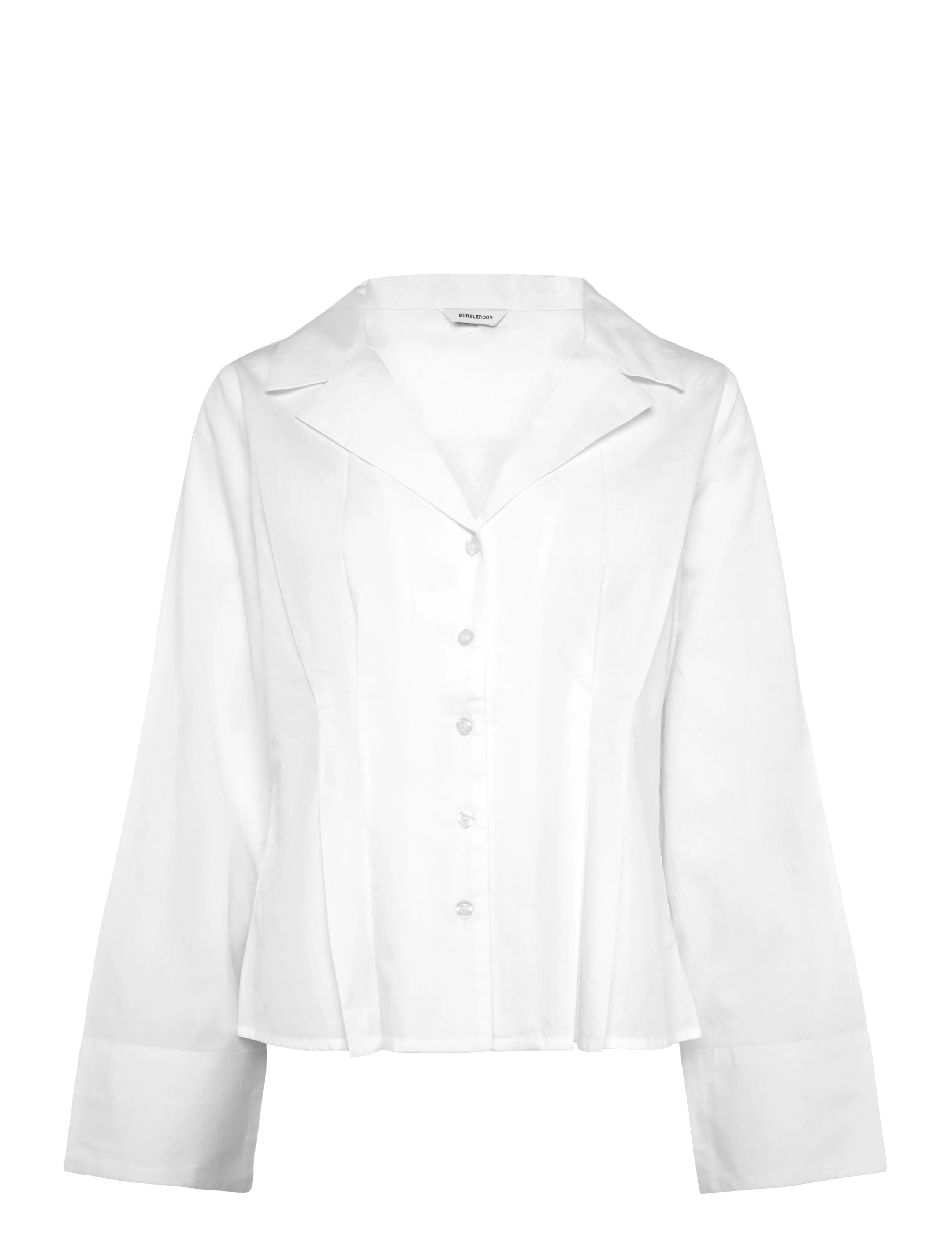 Bubbleroom Shaped Cotton Shirt - Tøj - WHITE / white