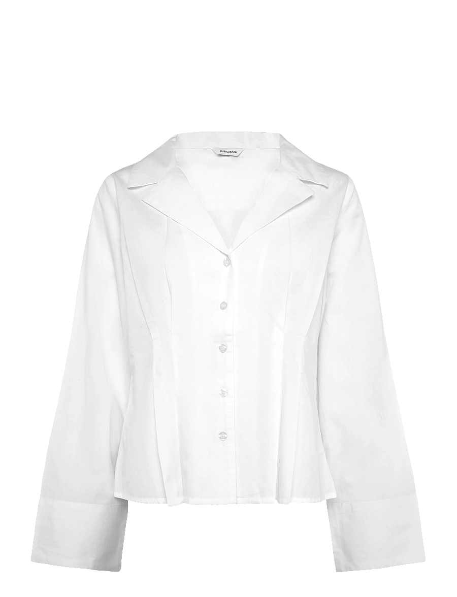 Bubbleroom - Shaped Cotton Shirt - pikkade varrukatega särgid - white - 1