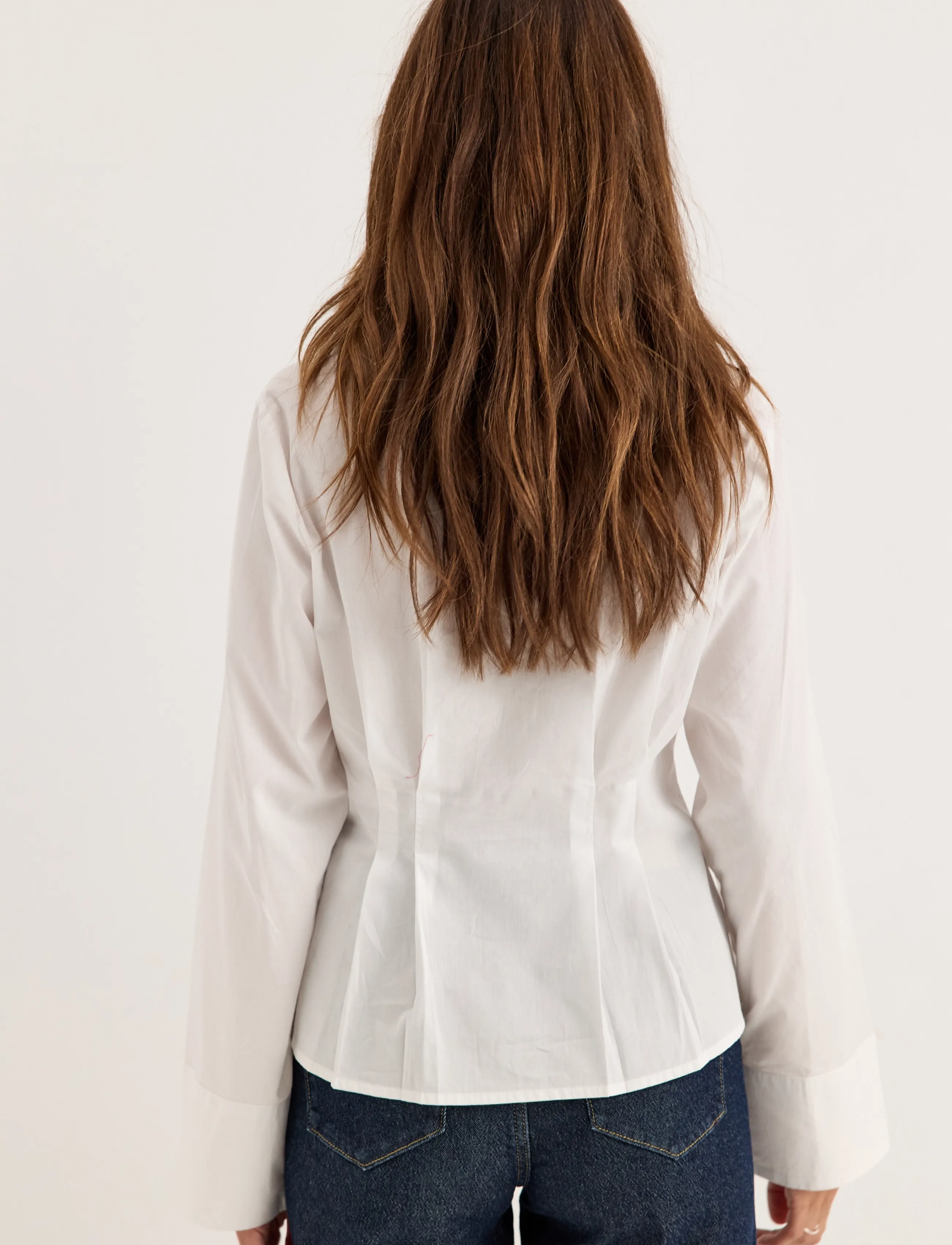 Bubbleroom - Shaped Cotton Shirt - white - 3