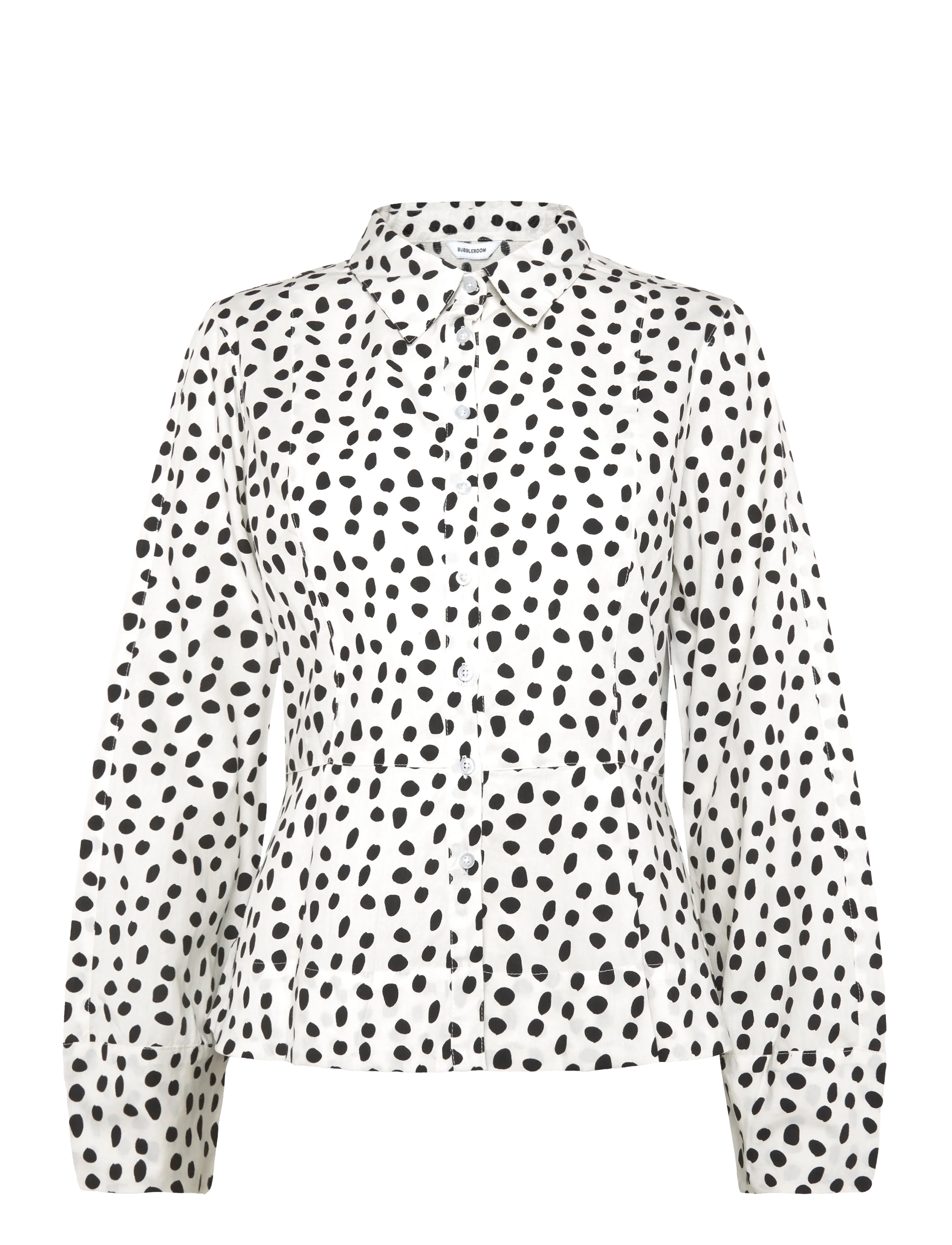 Bubbleroom Peplum Cotton Shirt, Kvinder, Peplum Skjorte, Hvid, Str: 38