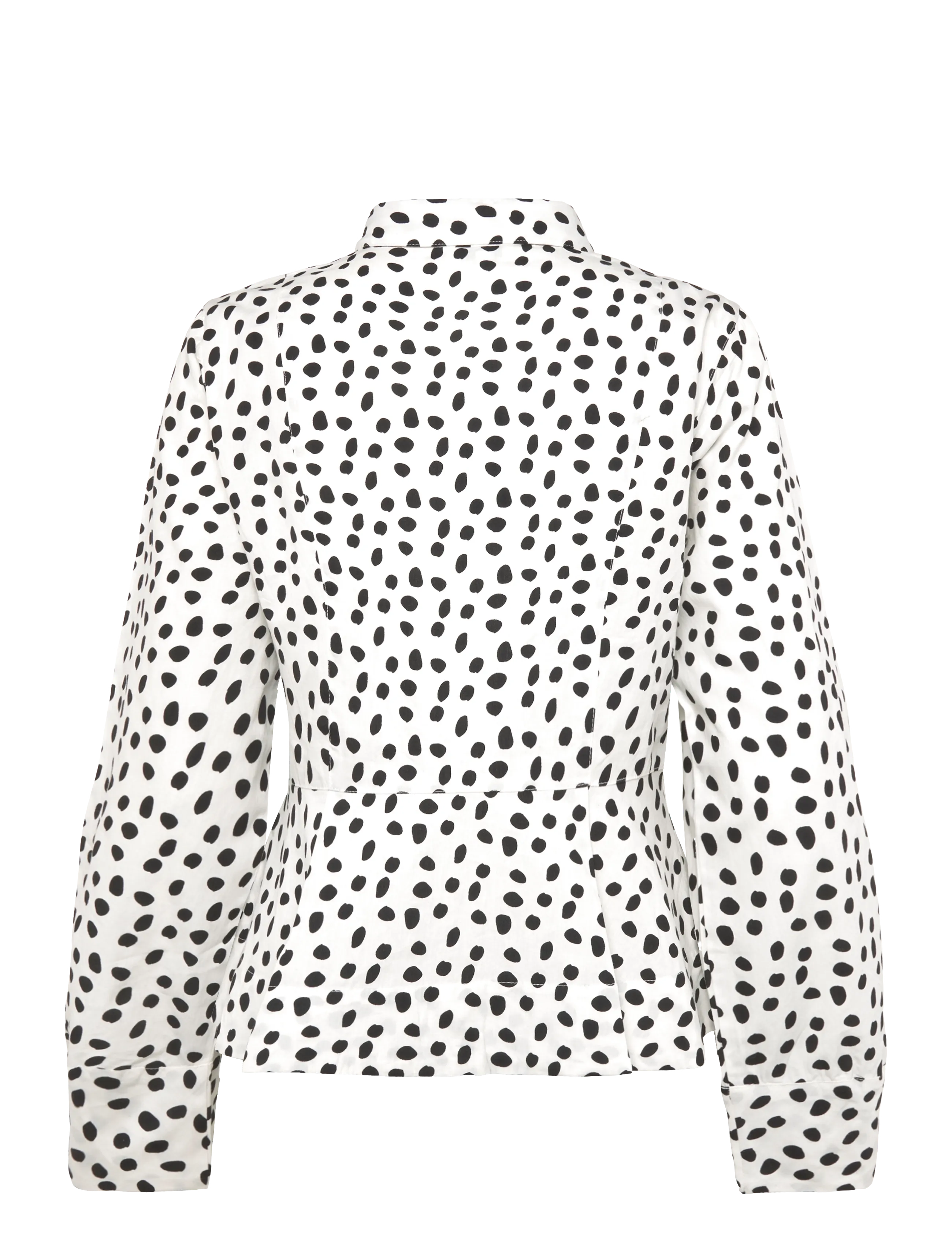 Bubbleroom - Peplum Cotton Shirt - langärmlige hemden - offwhite/patterned - 2