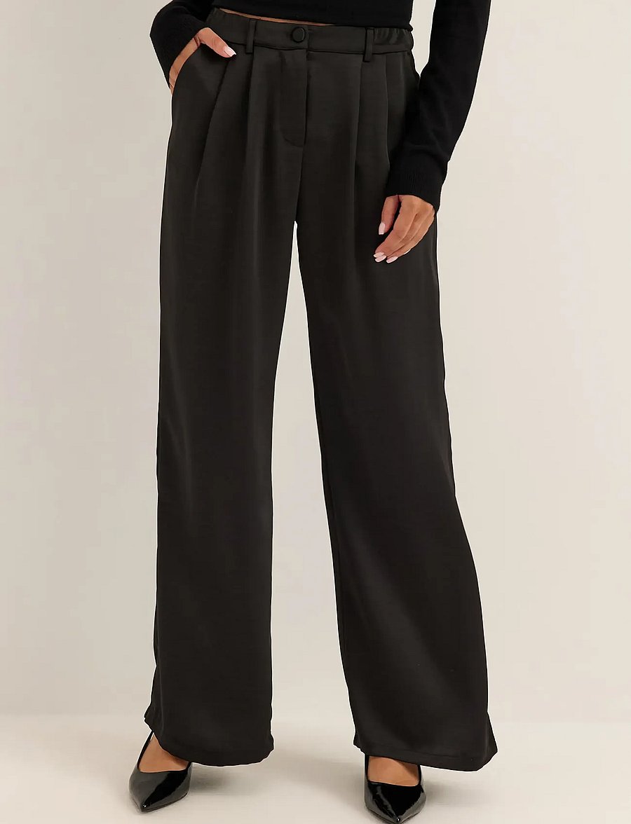 Bubbleroom - Satin Trousers - black - 0