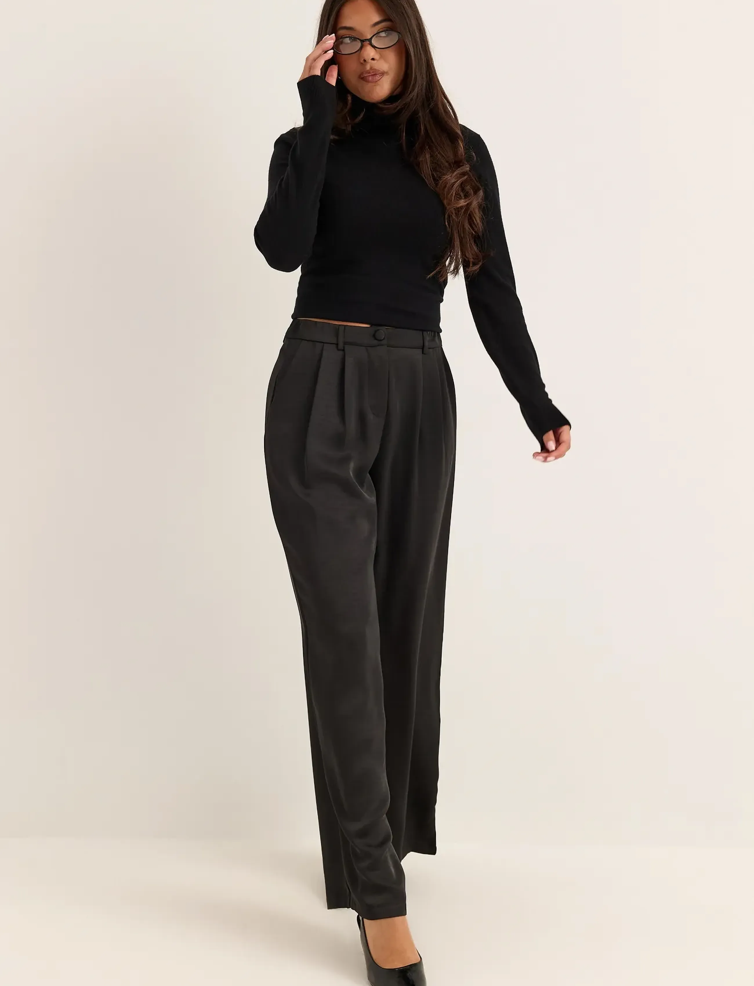 Bubbleroom - Satin Trousers - black - 3