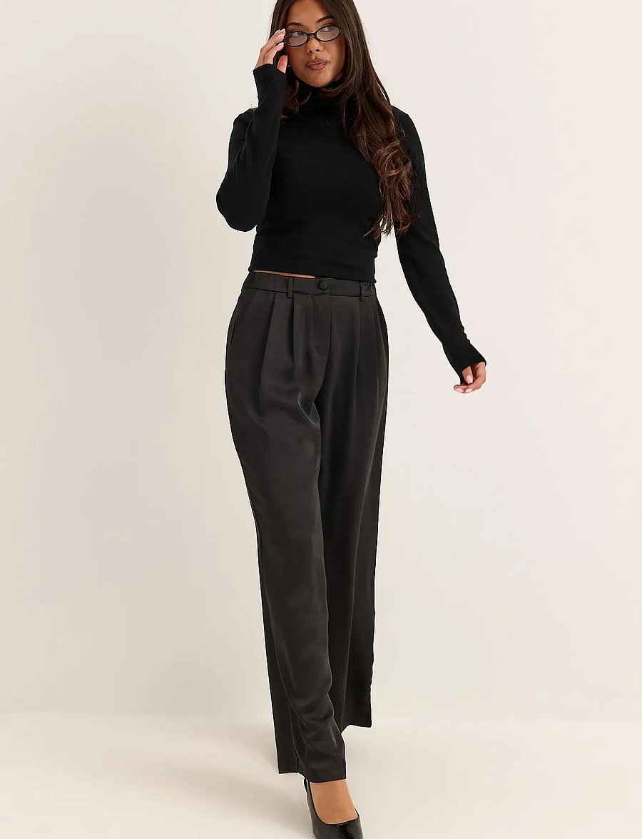 Bubbleroom - Satin Trousers - black - 3