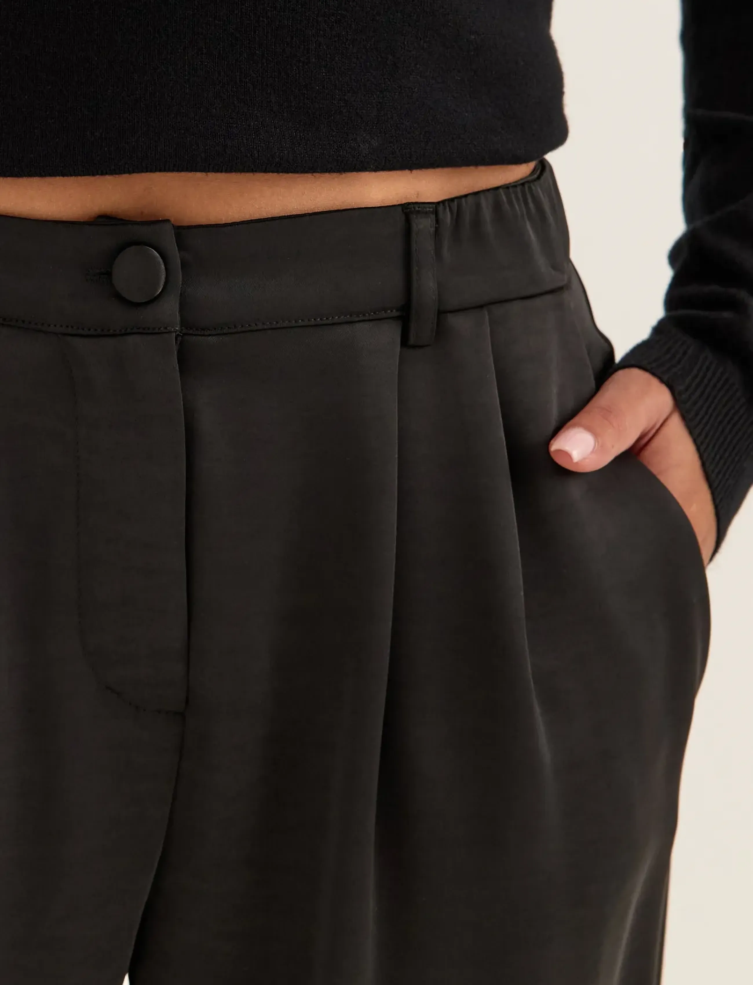 Bubbleroom - Satin Trousers - black - 4