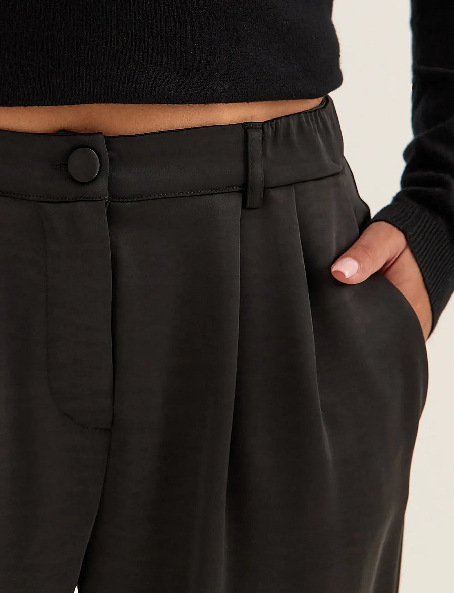 Bubbleroom - Satin Trousers - black - 4