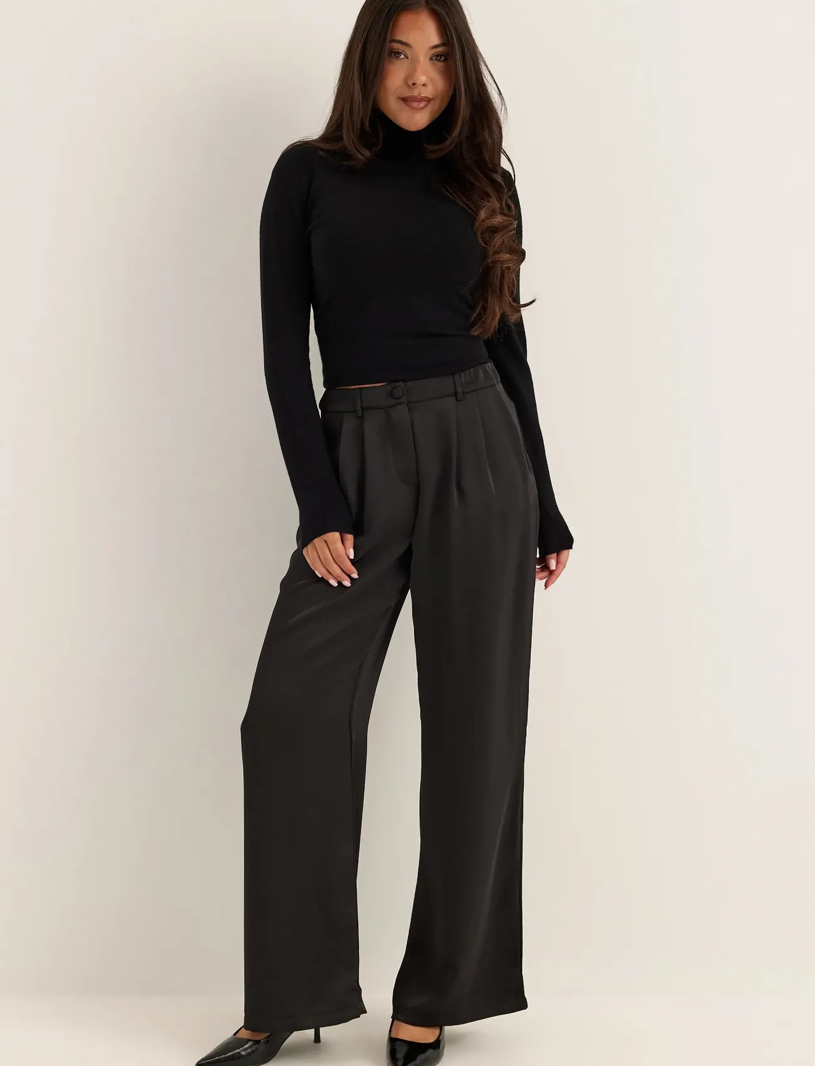 Bubbleroom - Satin Trousers - black - 5