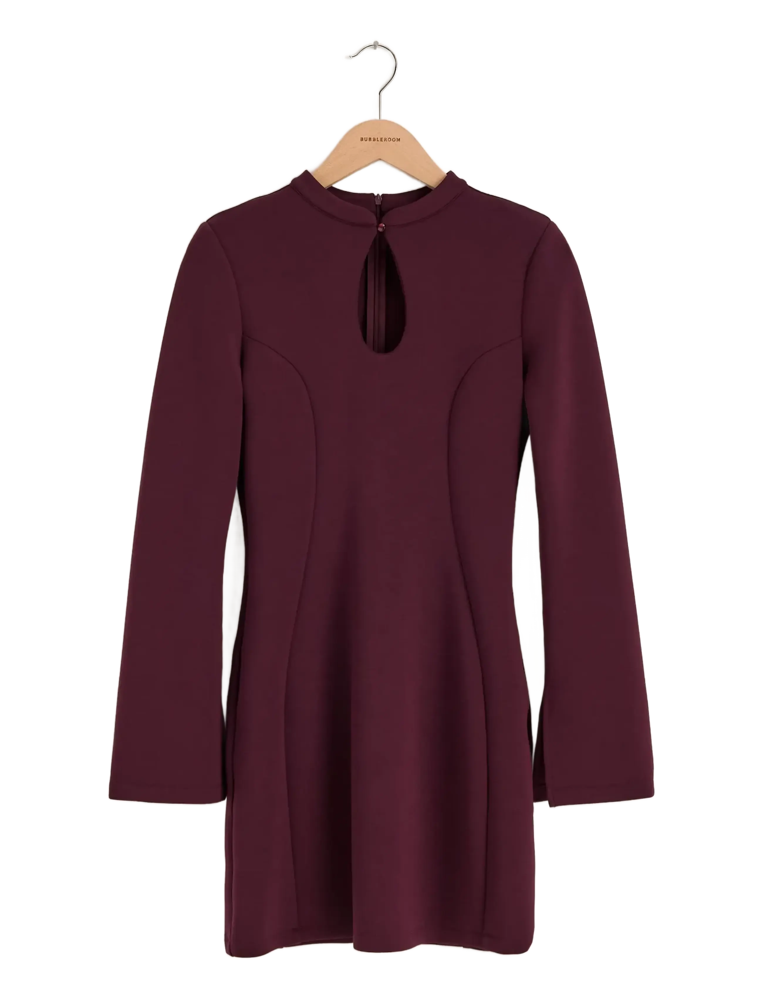 Bubbleroom - Ina Keyhole Short Power Dress - dark berry - 1