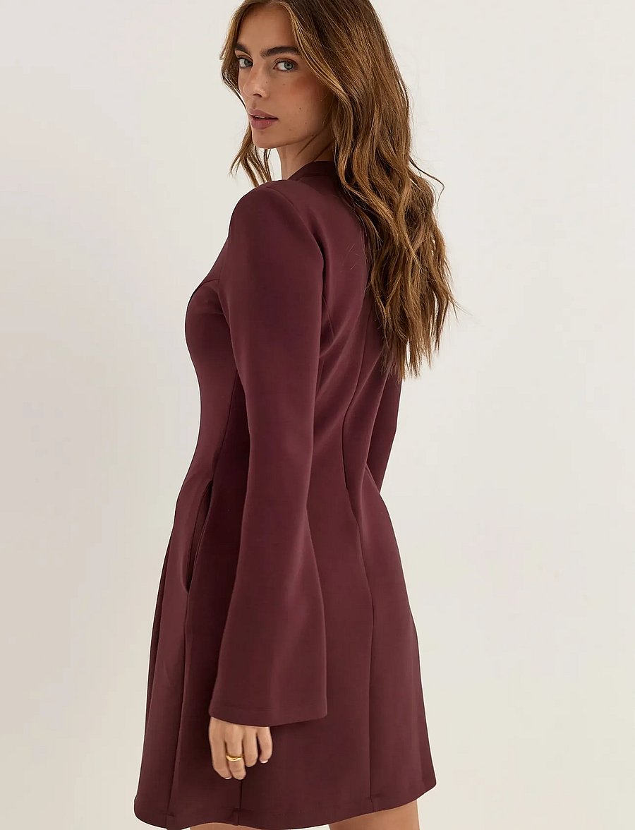 Bubbleroom - Ina Keyhole Short Power Dress - kurze kleider - dark berry - 2