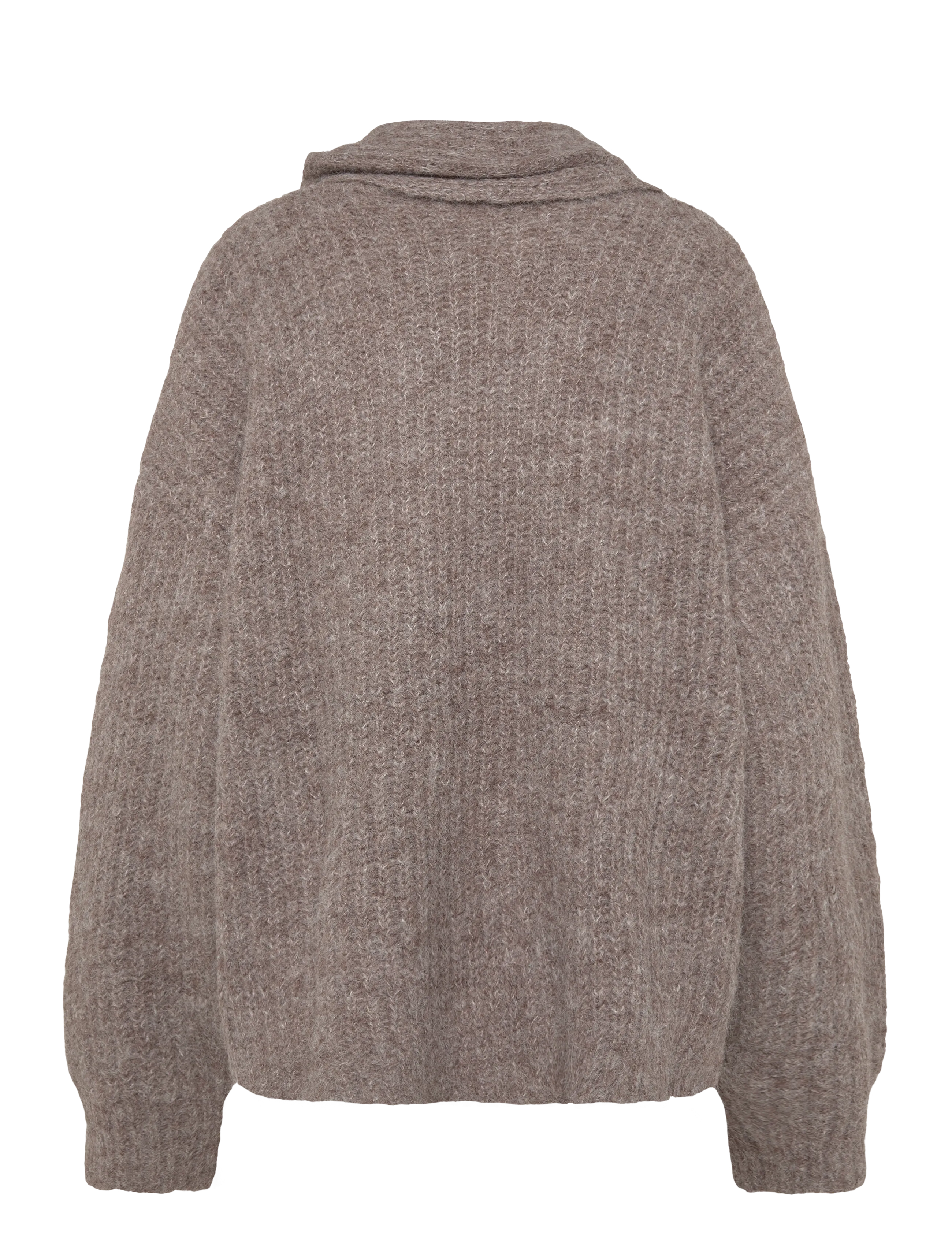 Bubbleroom - Knitted Scarf Sweater - brown - 2