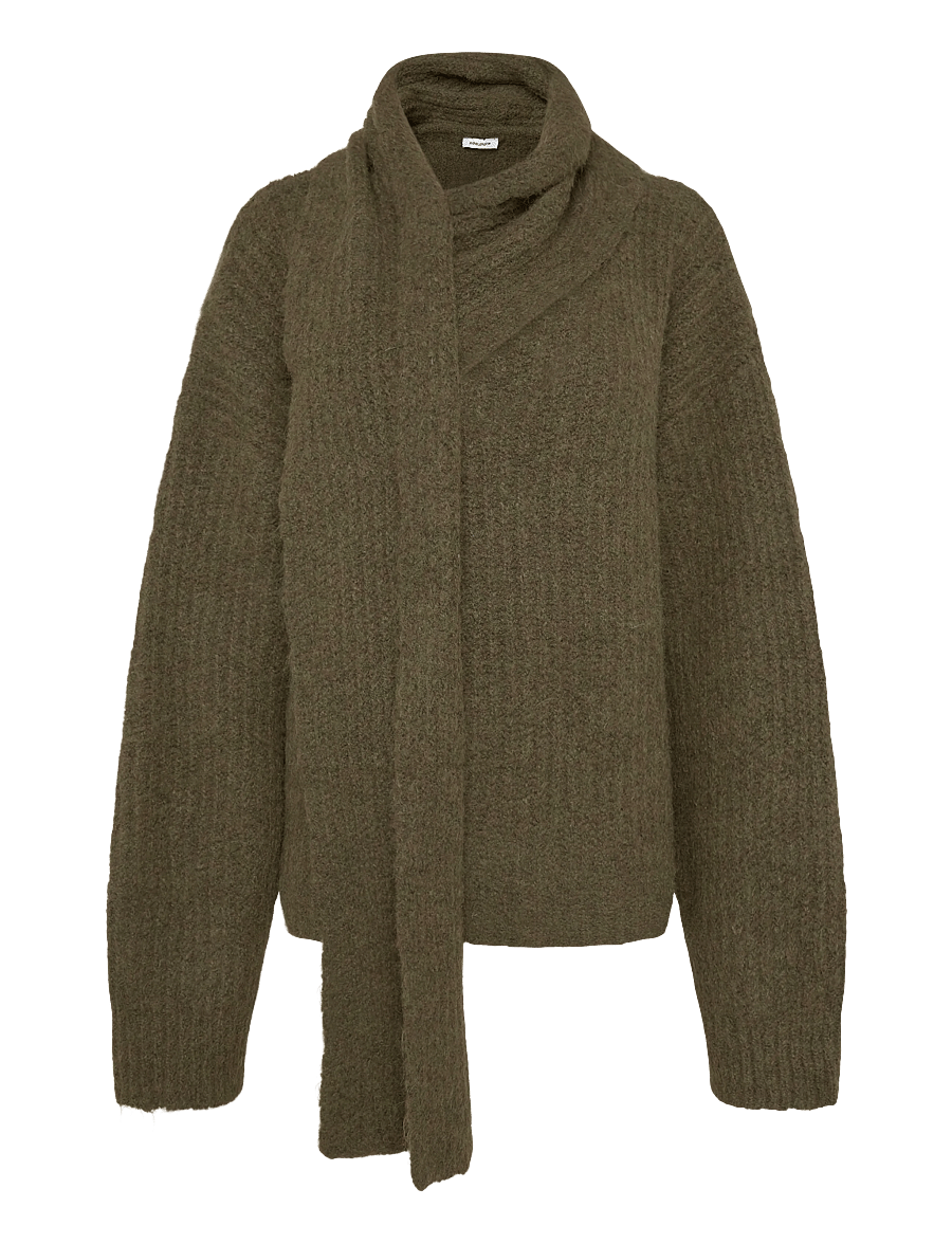 Bubbleroom - Knitted Scarf Sweater - pullover - dark green - 1
