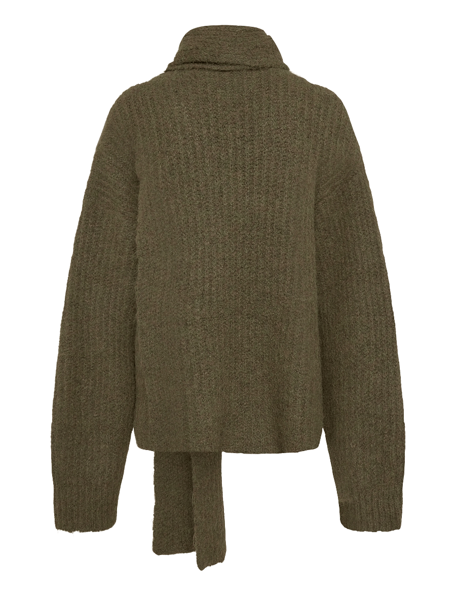 Bubbleroom - Knitted Scarf Sweater - pullover - dark green - 2